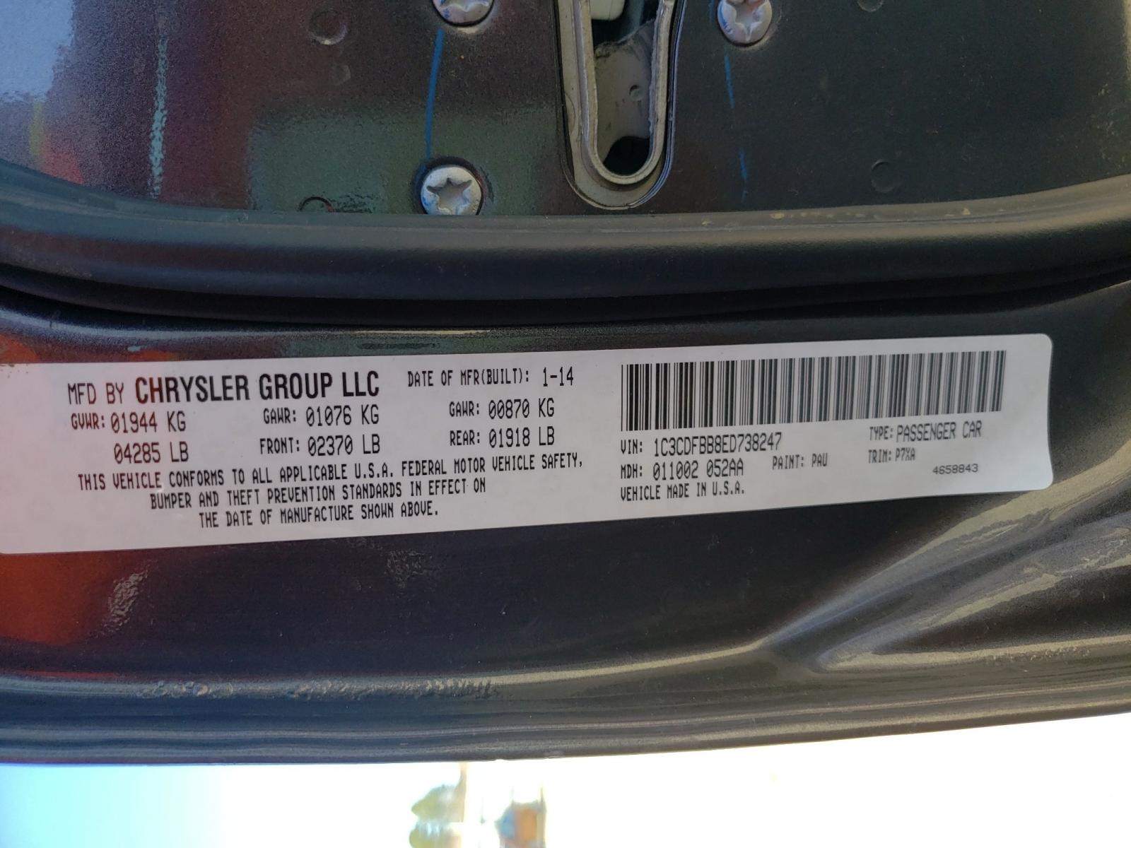 Photo 10 from auction – 2014 DODGE DART SXT with VIN 1C3CDFBB8ED738247