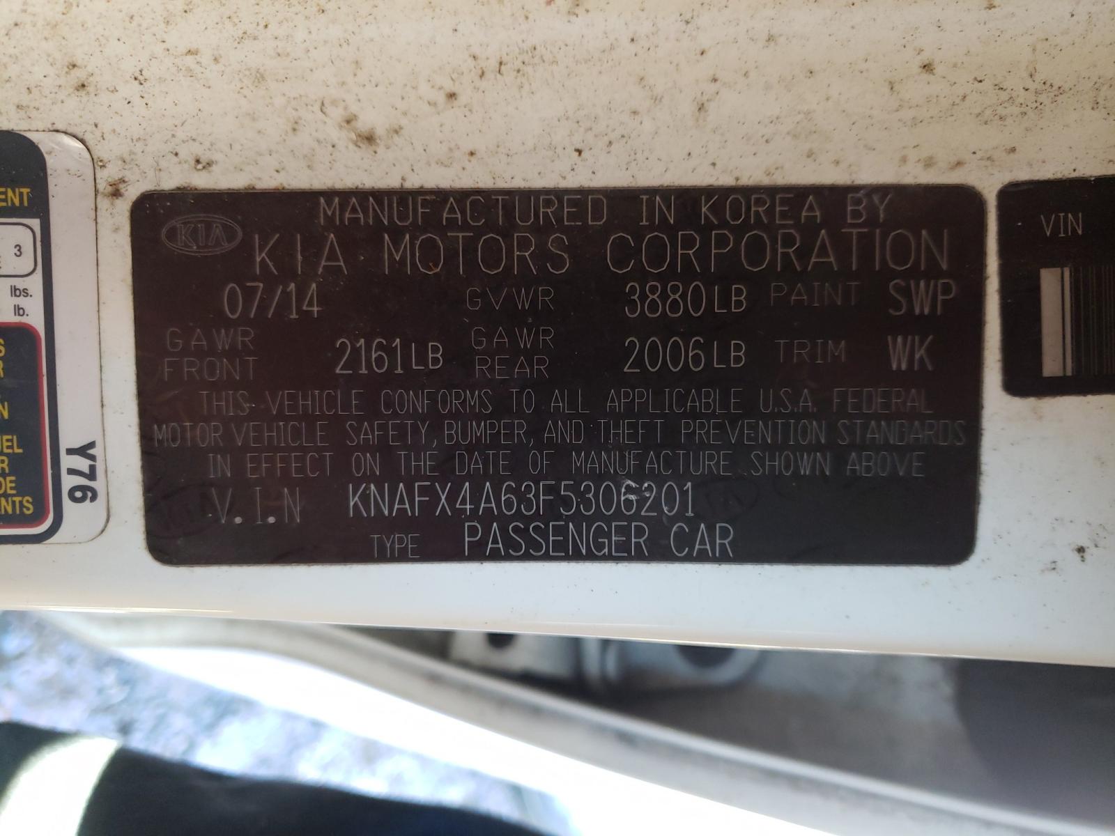 Photo 10 from auction – 2015 KIA FORTE LX with VIN KNAFX4A63F5306201