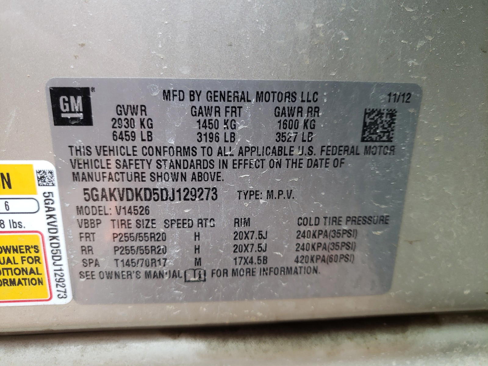 Photo 10 from auction – 2013 BUICK ENCLAVE with VIN 5GAKVDKD5DJ129273