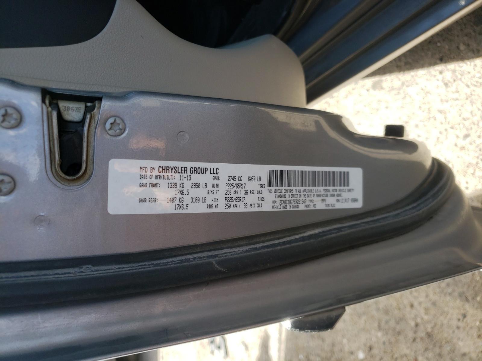 Photo 10 from auction – 2014 CHRYSLER TOWN & COU with VIN 2C4RC1BG7ER221347