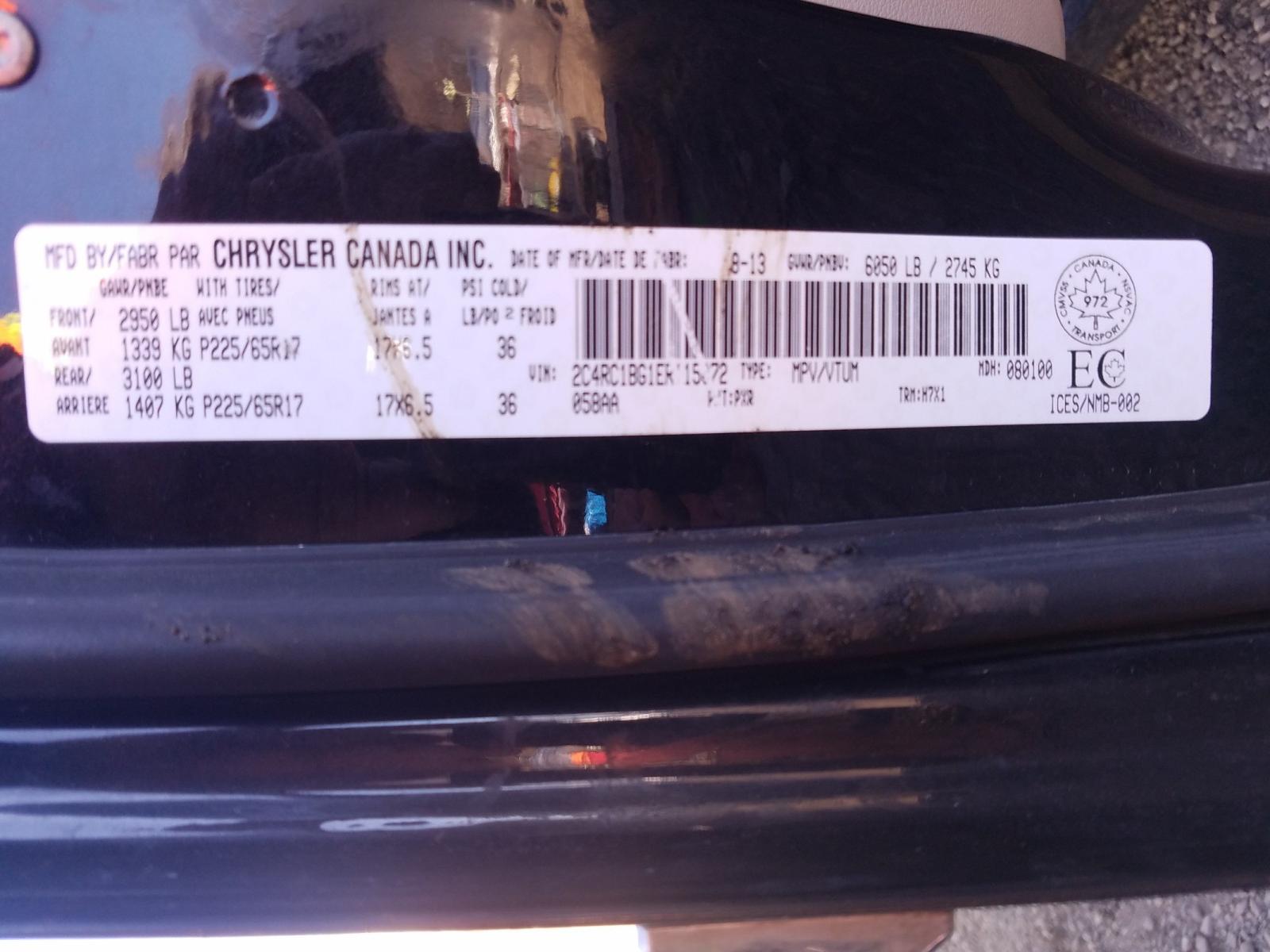 Photo 10 from auction – 2014 CHRYSLER TOWN & COU with VIN 2C4RC1BG1ER115072