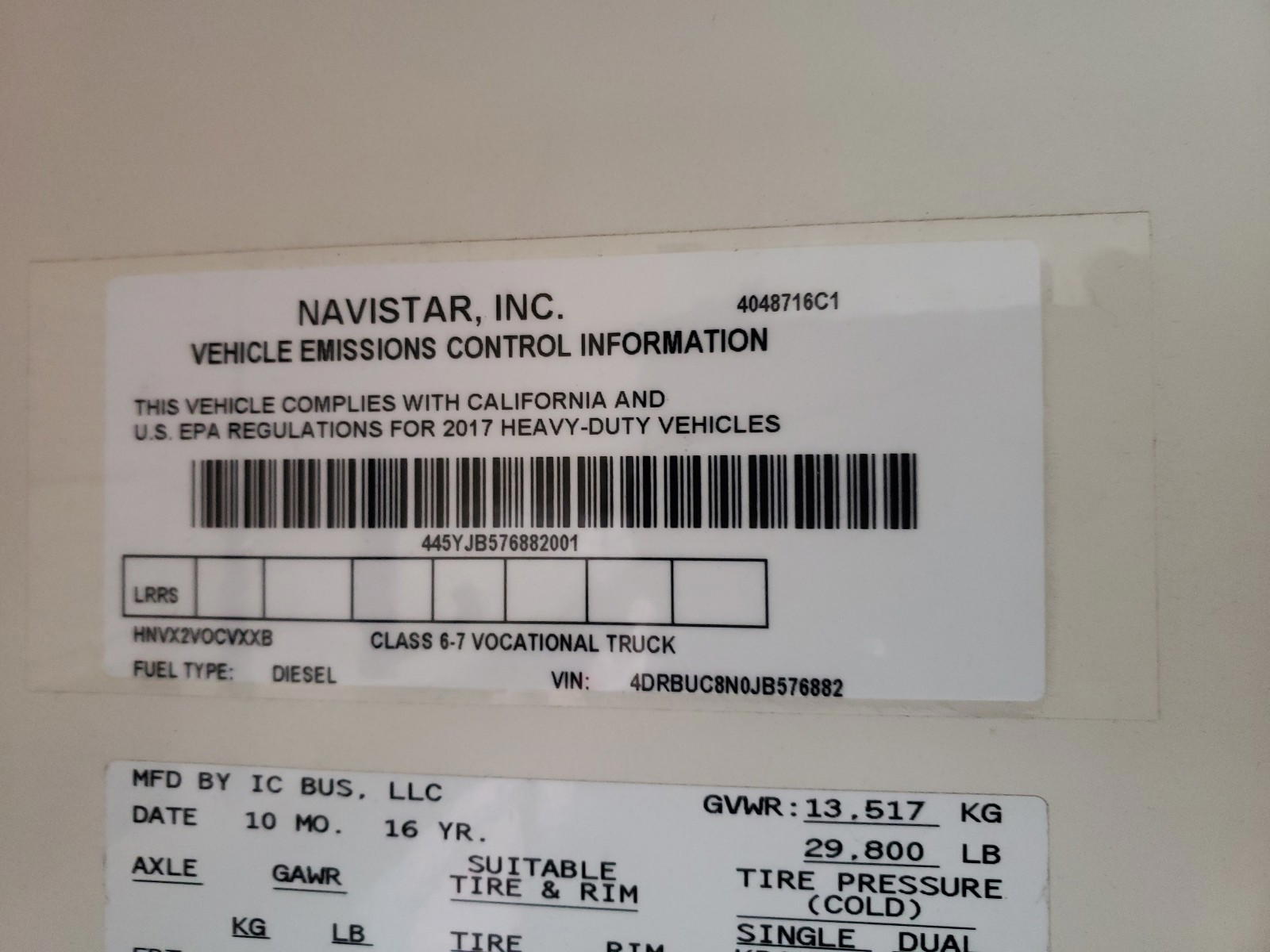 Photo 10 from auction – 2018 IC CORPORATION 3000 with VIN 4DRBUC8N0JB576882