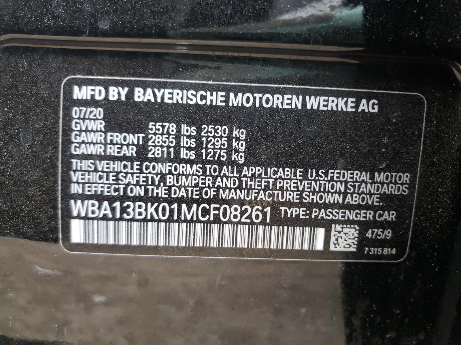 Photo 10 from auction – 2021 BMW M550XI with VIN WBA13BK01MCF08261