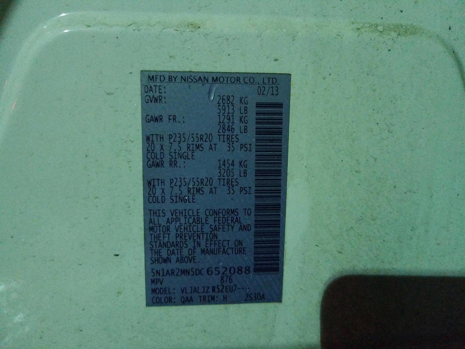 Photo 10 from auction – 2013 NISSAN PATHFINDER with VIN 5N1AR2MN5DC652088