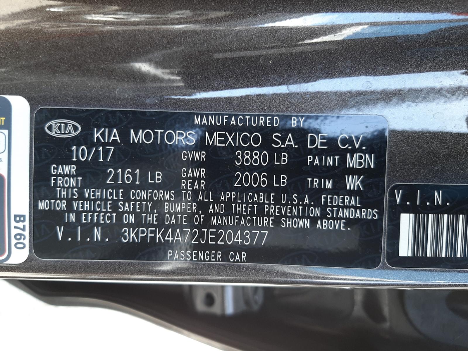 Photo 10 from auction – 2018 KIA FORTE LX with VIN 3KPFK4A72JE204377