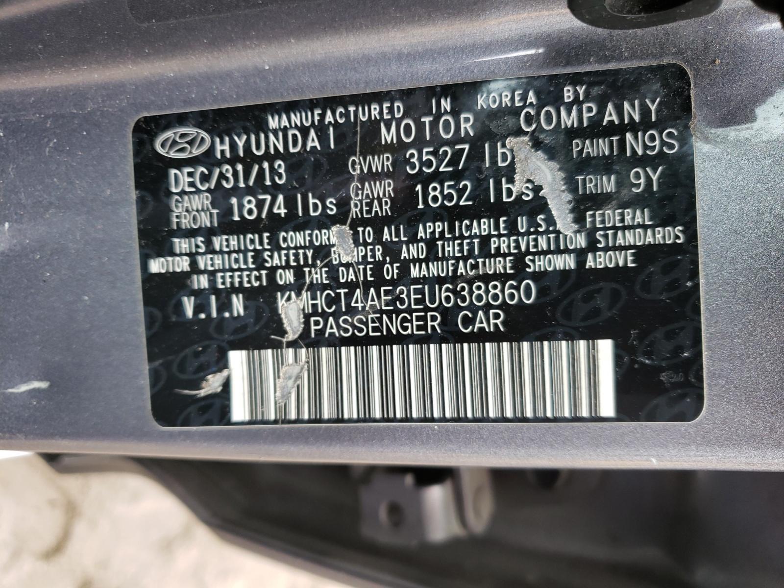 Photo 10 from auction – 2014 HYUNDAI ACCENT GLS with VIN KMHCT4AE3EU638860