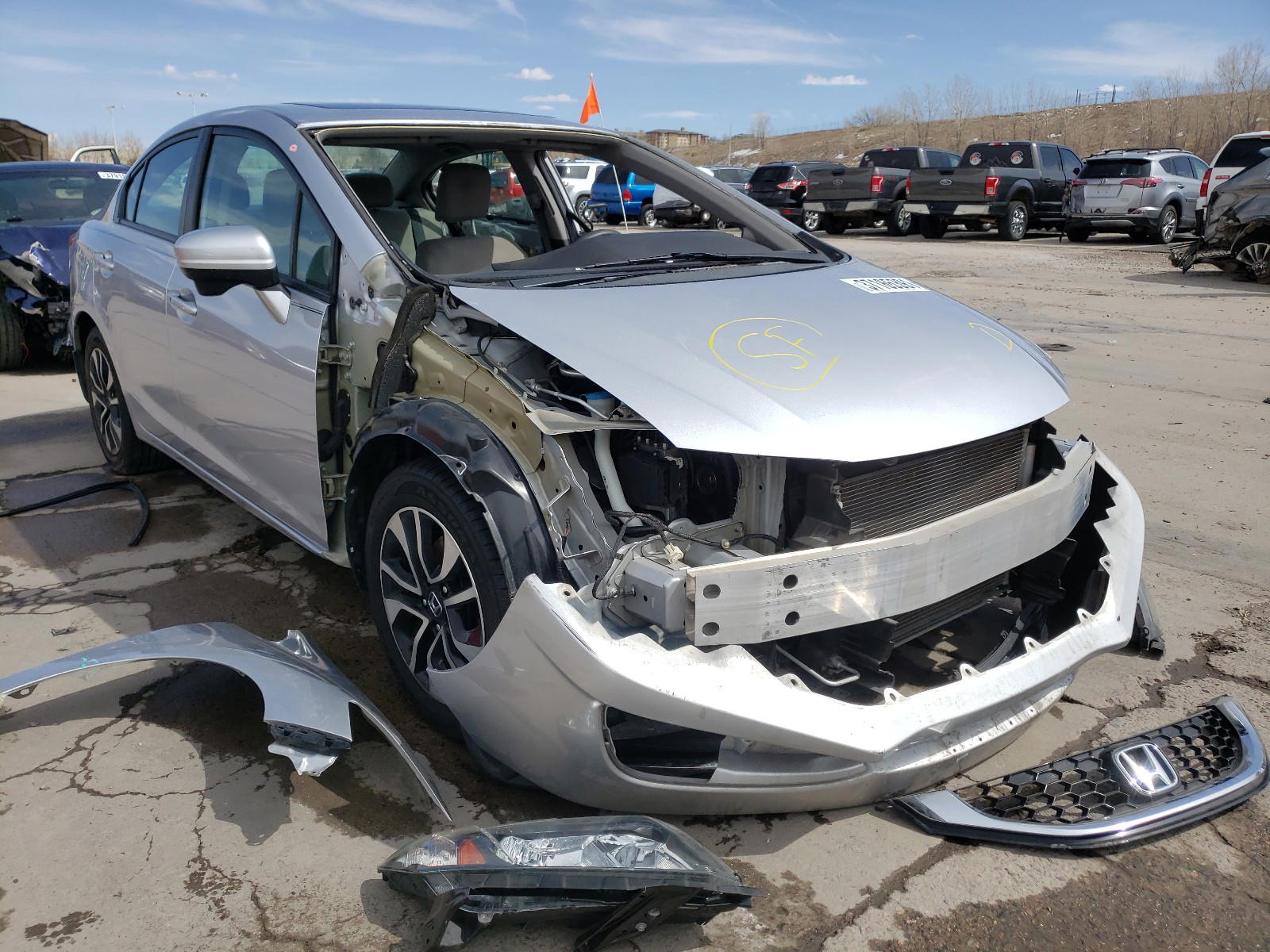 HONDA CIVIC EX 2014 with VIN 2HGFB2F89EH524927 - Photo from auction