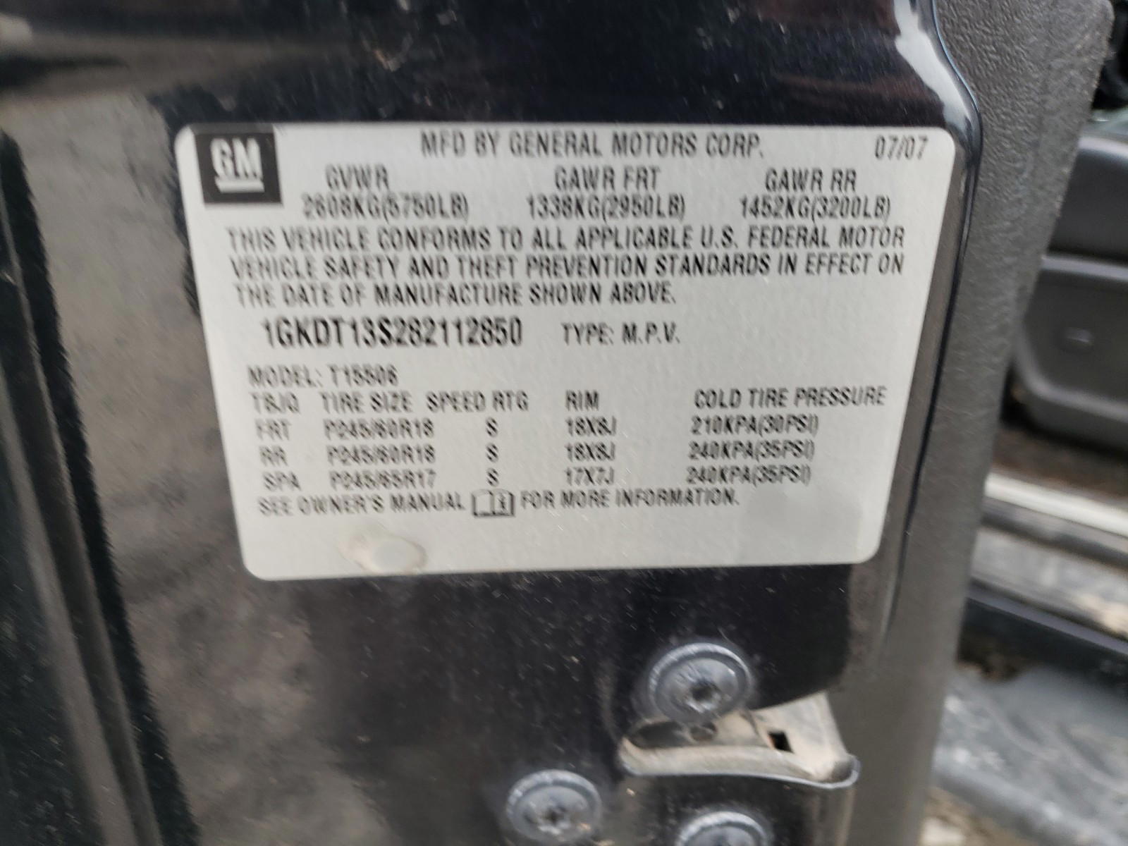 Photo 10 from auction – 2008 GMC ENVOY with VIN 1GKDT13S282112850