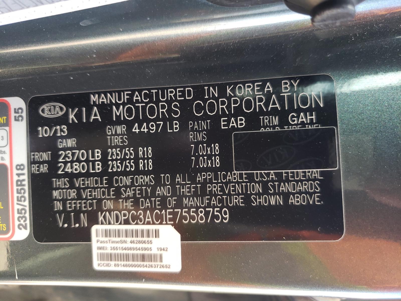 Photo 10 from auction – 2014 KIA SPORTAGE E with VIN KNDPC3AC1E7558759