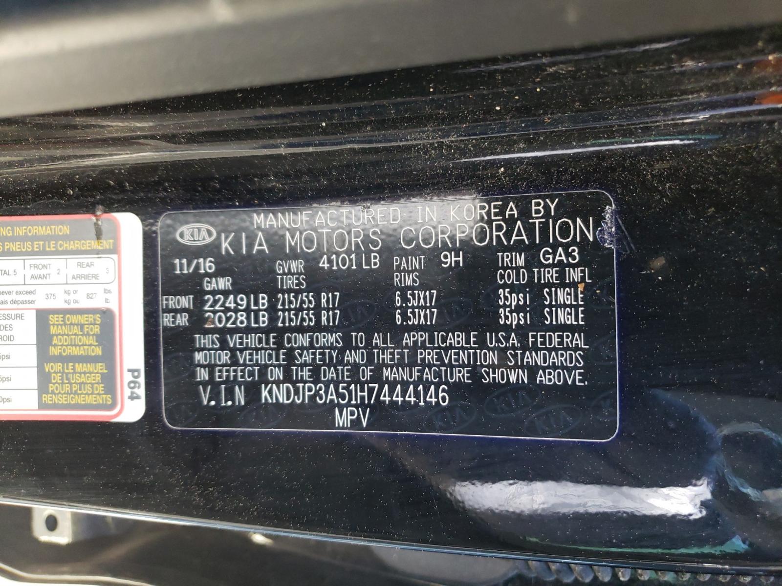 Photo 10 from auction – 2017 KIA SOUL + with VIN KNDJP3A51H7444146