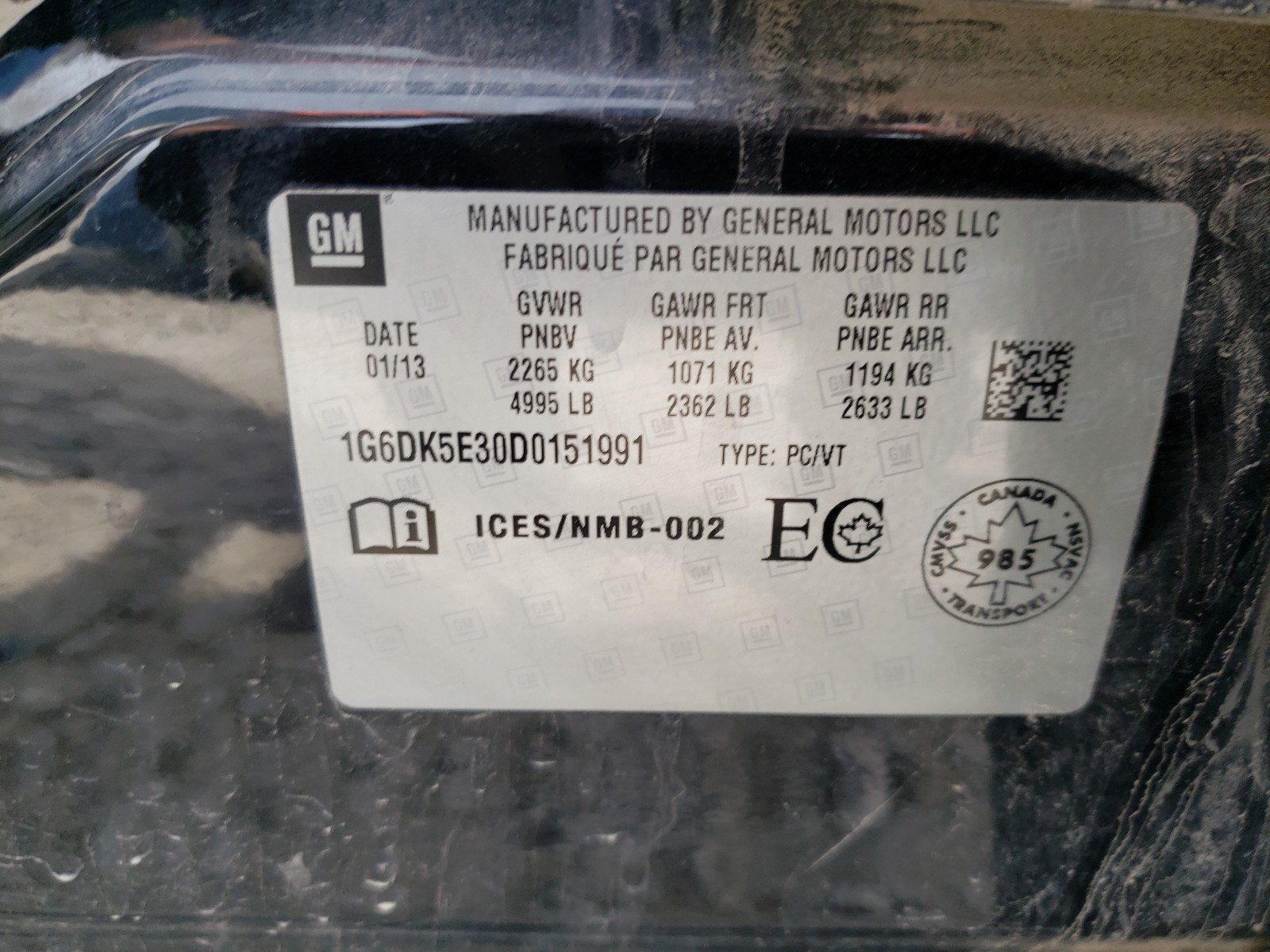 Photo 10 from auction – 2013 CADILLAC CTS PERFOR with VIN 1G6DK5E30D0151991
