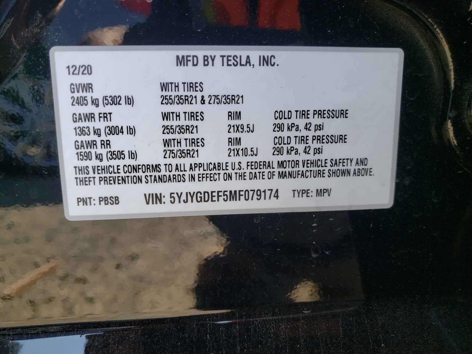 Фото 10 с аукциона – 2021 TESLA MODEL Y с VIN 5YJYGDEF5MF079174