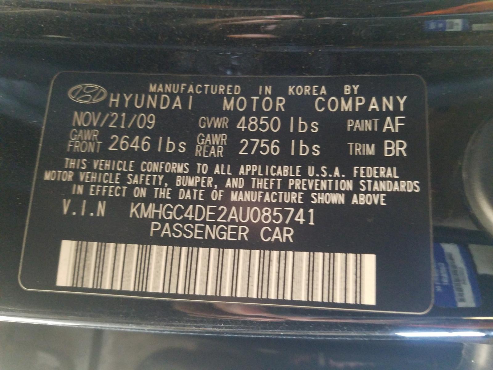 Photo 10 from auction – 2010 HYUNDAI GENESIS 3. with VIN KMHGC4DE2AU085741