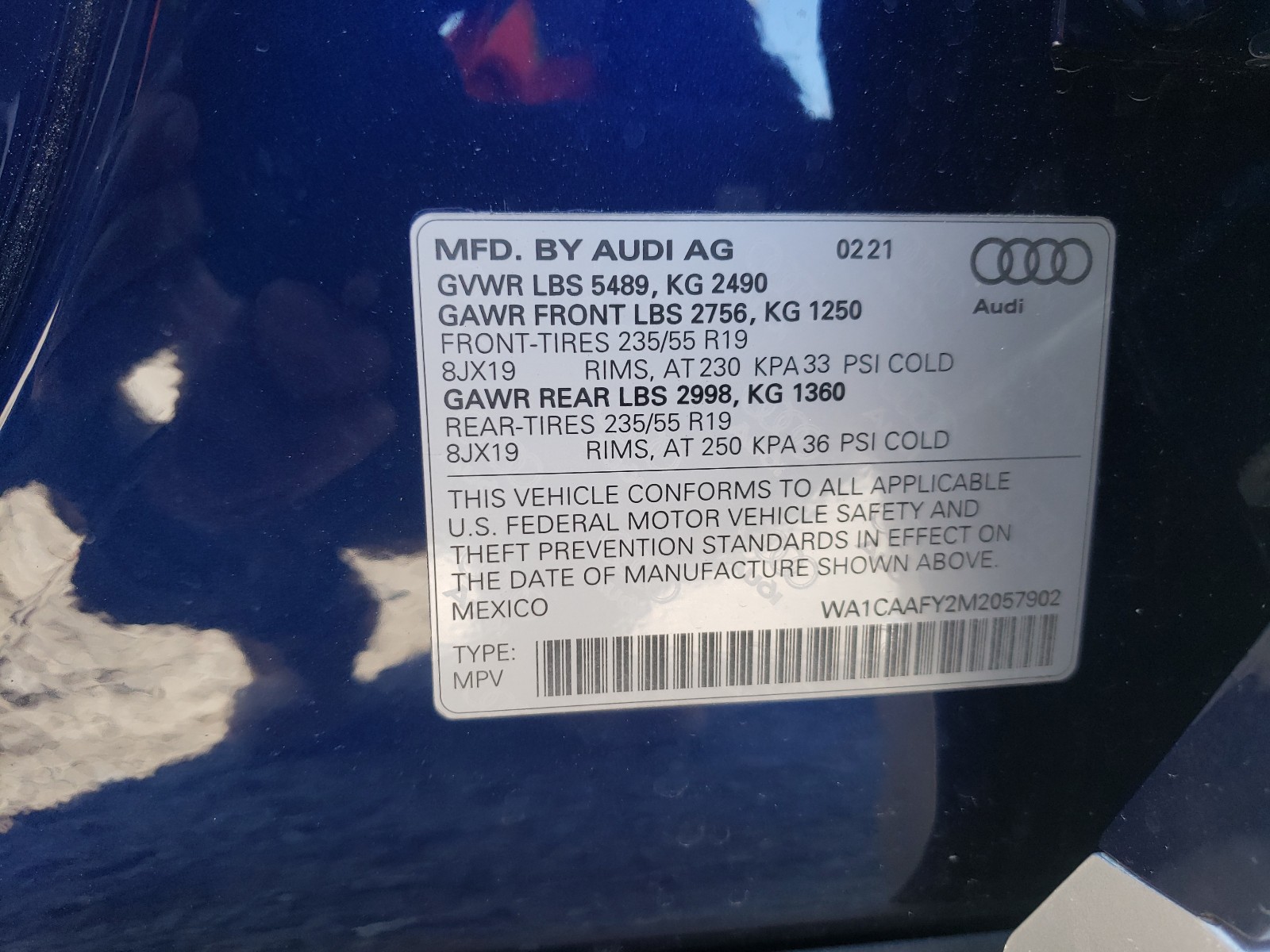 Photo 10 from auction – 2021 AUDI Q5 PRESTIG with VIN WA1CAAFY2M2057902