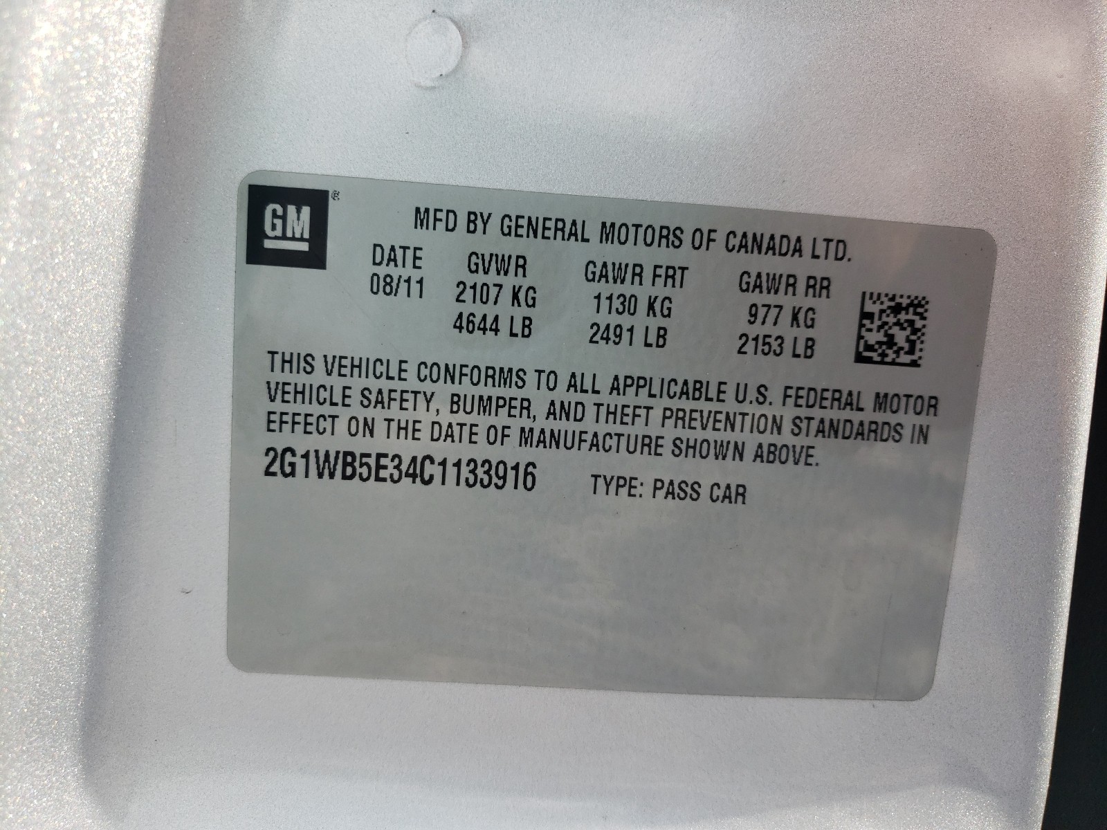 Photo 10 from auction – 2012 CHEVROLET IMPALA LT with VIN 2G1WB5E34C1133916