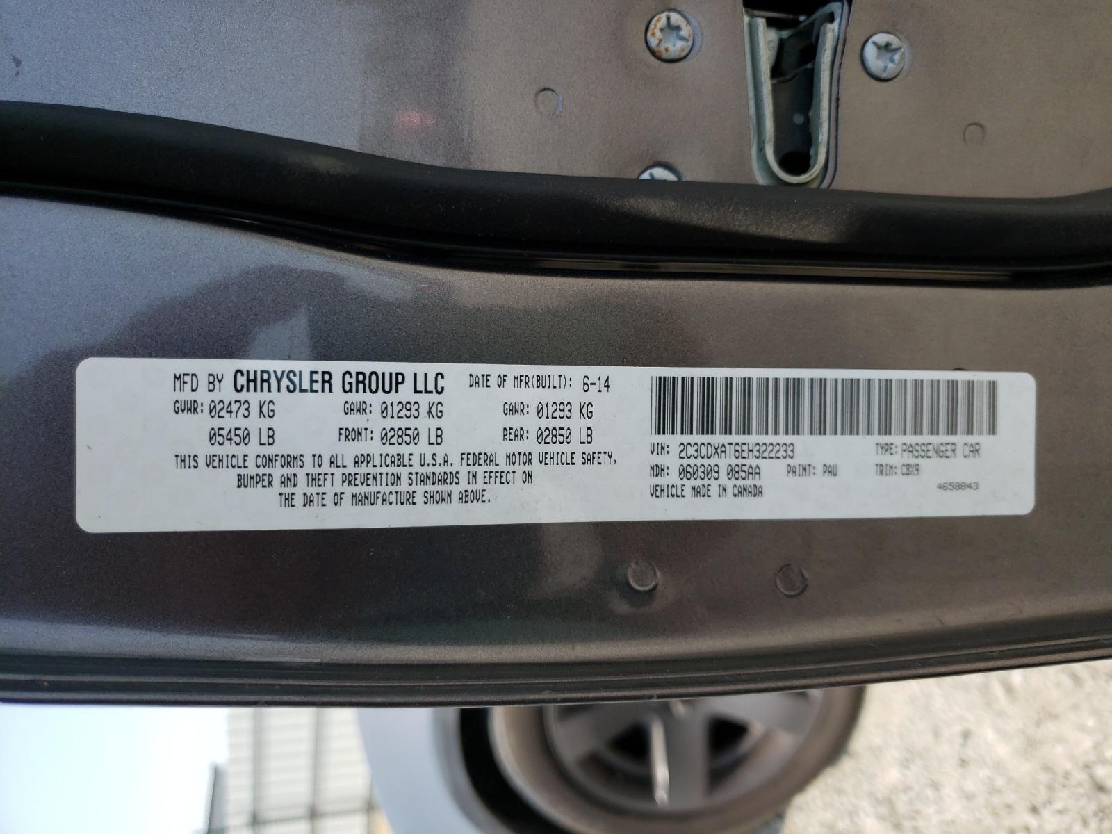 Photo 10 from auction – 2014 DODGE CHARGER PO with VIN 2C3CDXAT6EH322233