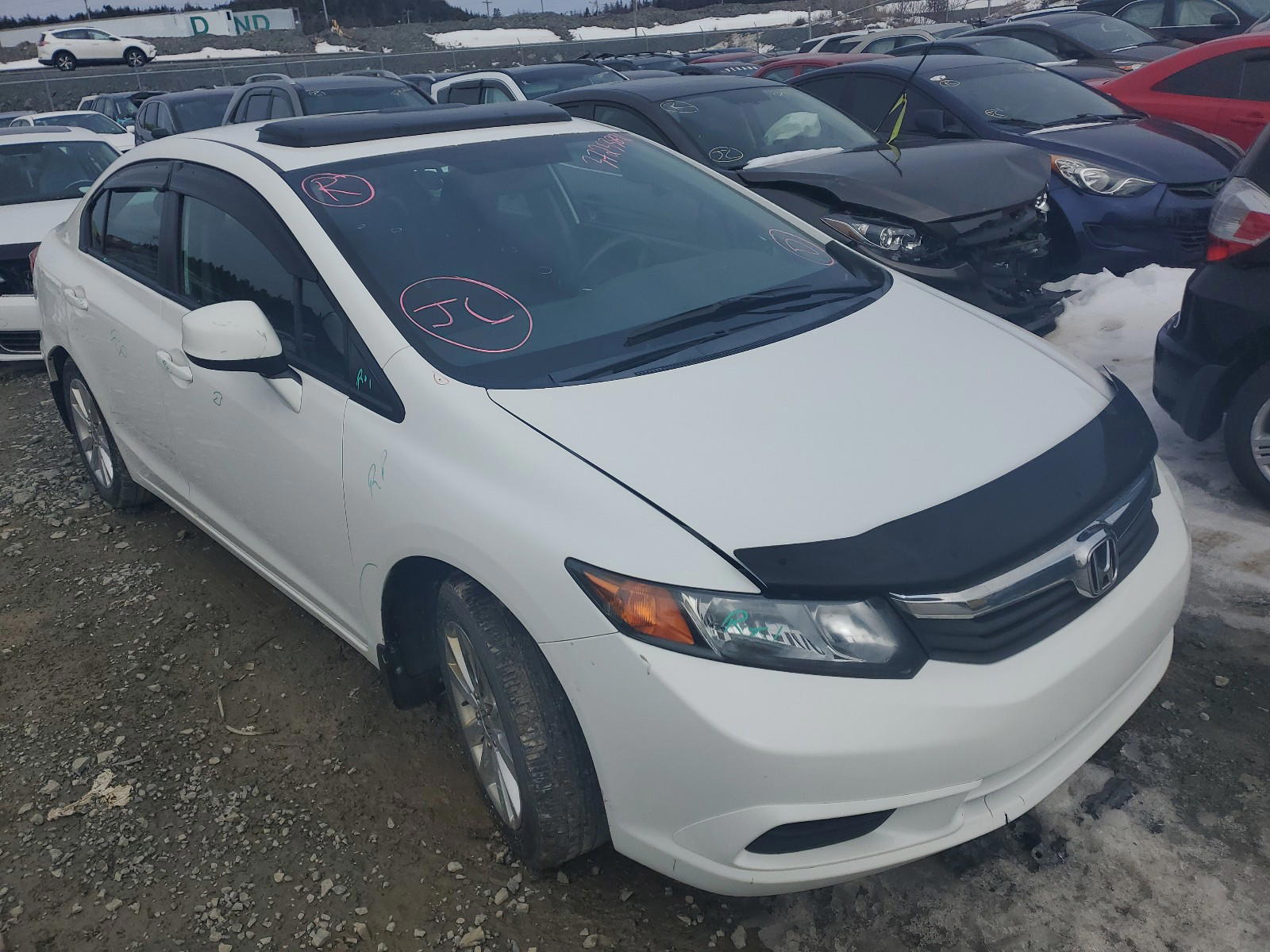 HONDA CIVIC LX 2012 with VIN 2HGFB2F55CH043317 - Photo from auction