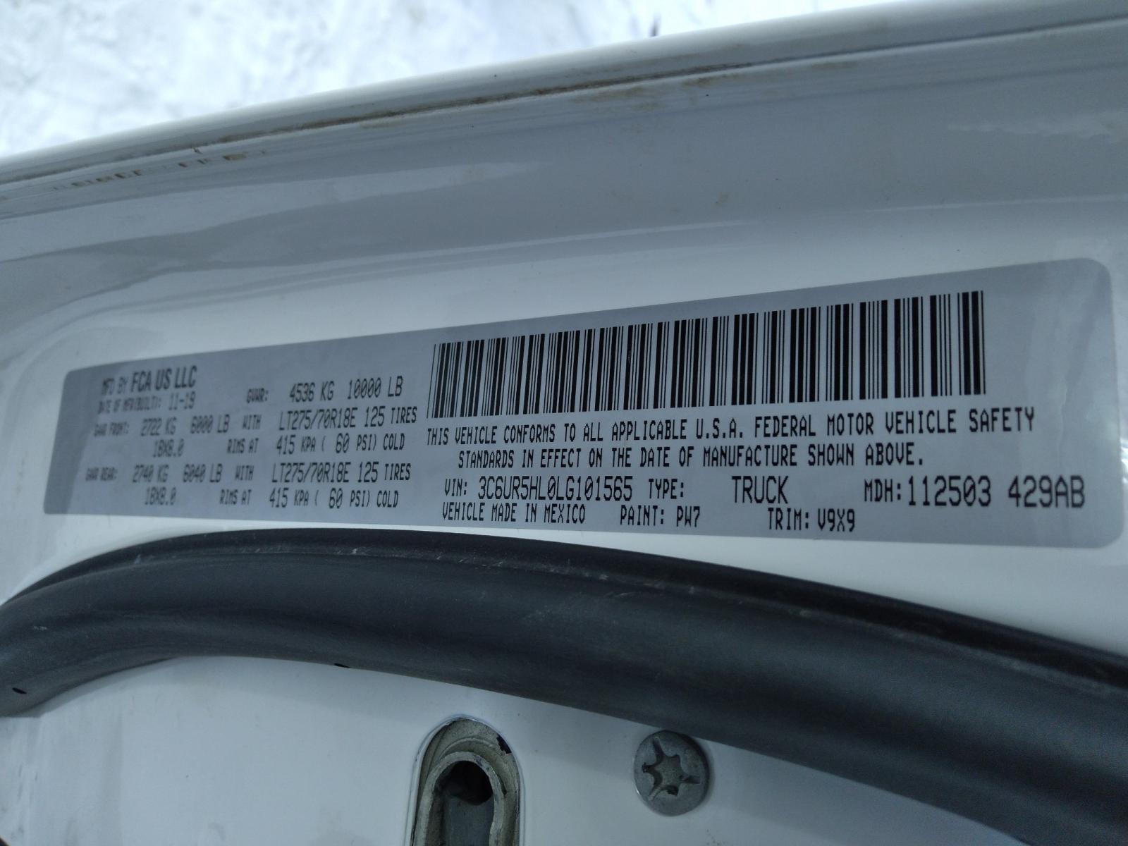 Photo 10 from auction – 2020 RAM 2500 TRADE with VIN 3C6UR5HL0LG101565