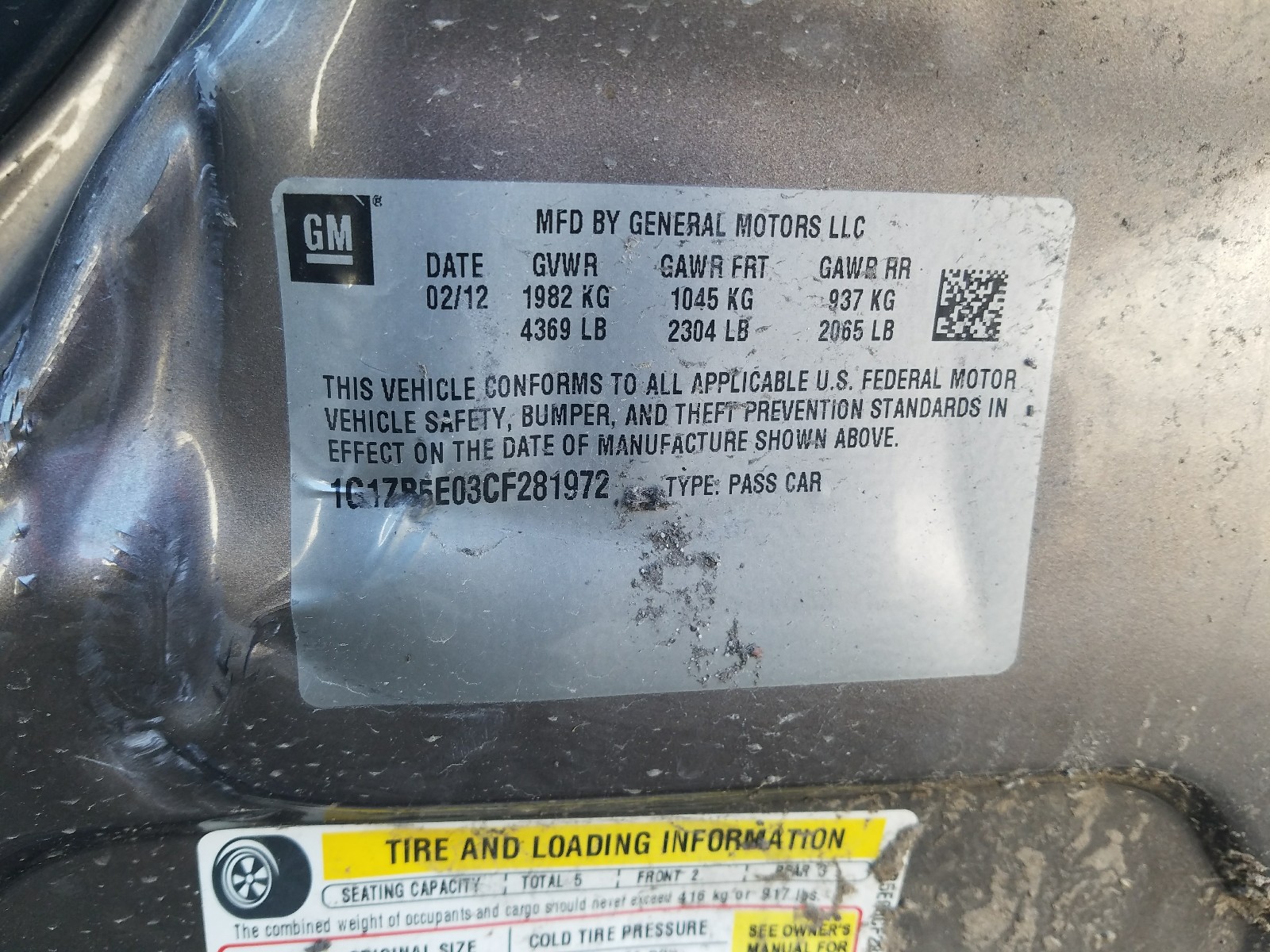 Photo 10 from auction – 2012 CHEVROLET MALIBU LS with VIN 1G1ZB5E03CF281972