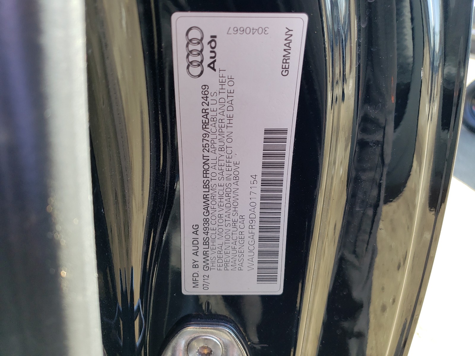 Фото 10 с аукциона – 2013 AUDI S5 PREMIUM с VIN WAUCGAFR9DA017154