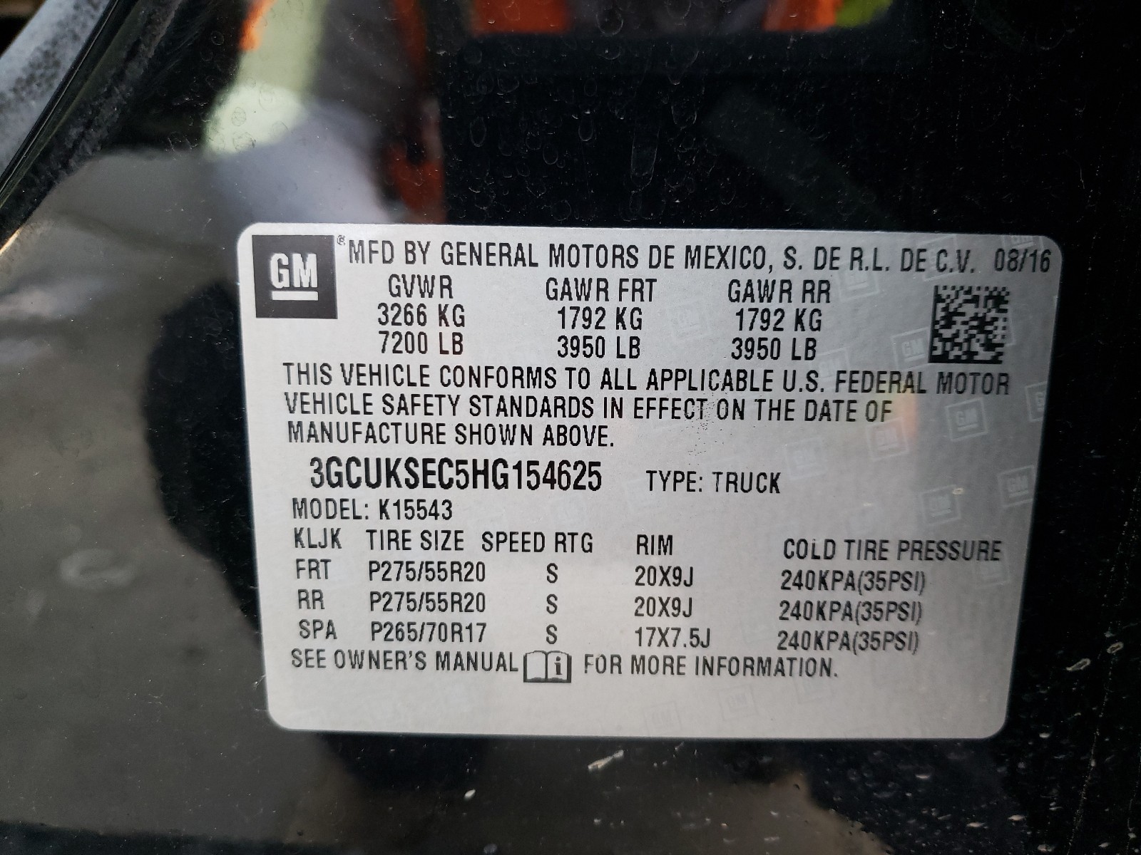Zdjęcie 10 z aukcji – 2017 CHEVROLET SILVERADO z VIN 3GCUKSEC5HG154625
