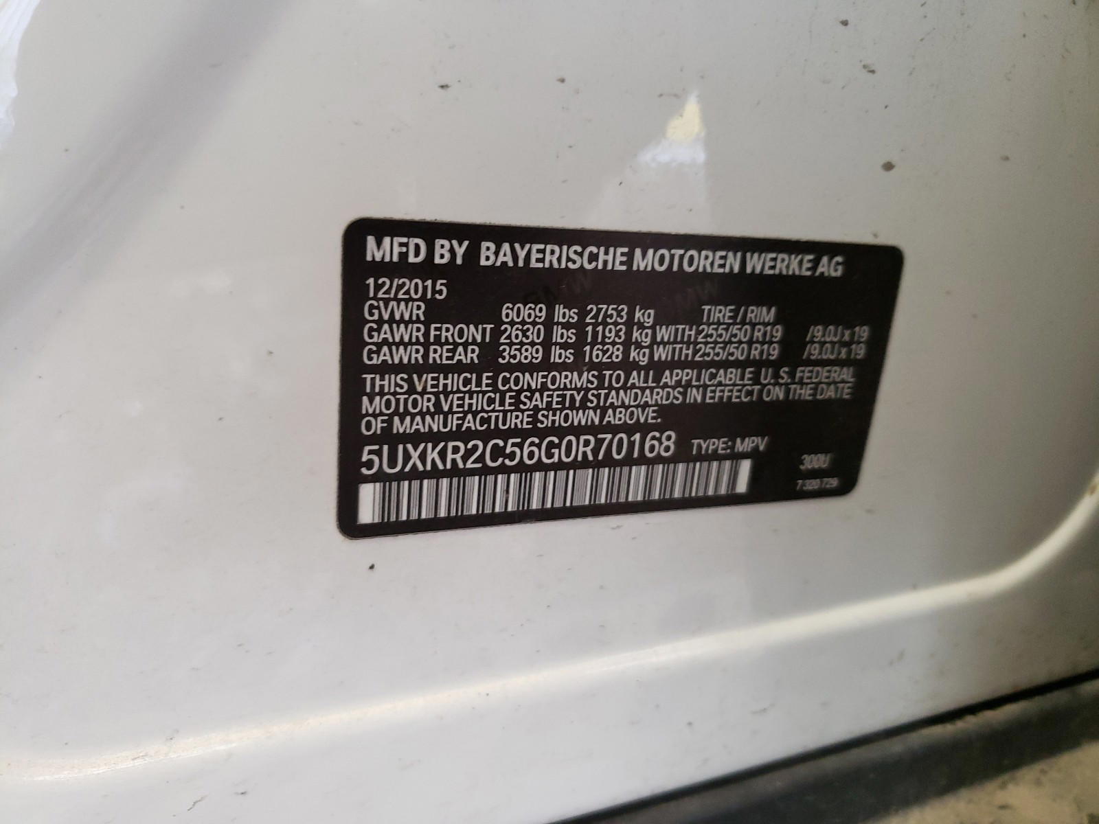 Photo 10 from auction – 2016 BMW X5 SDRIVE3 with VIN 5UXKR2C56G0R70168
