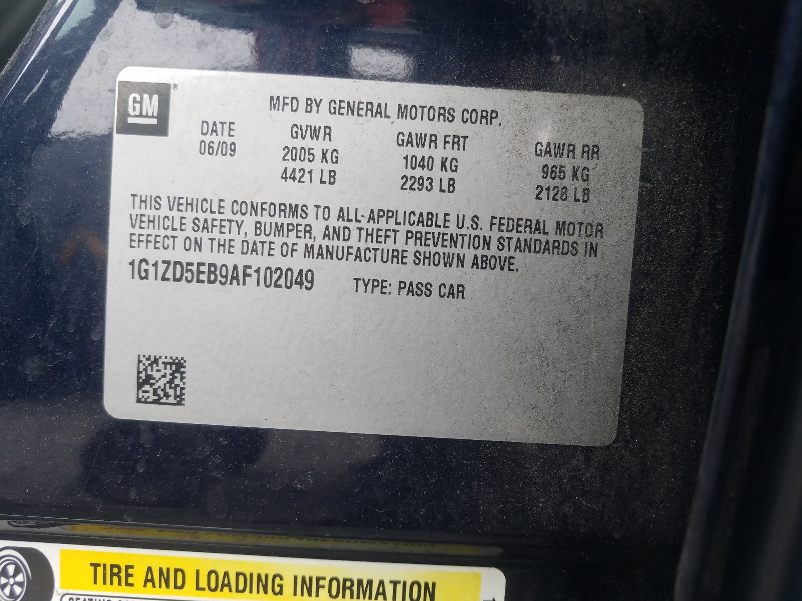 Photo 10 from auction – 2010 CHEVROLET MALIBU 2LT with VIN 1G1ZD5EB9AF102049