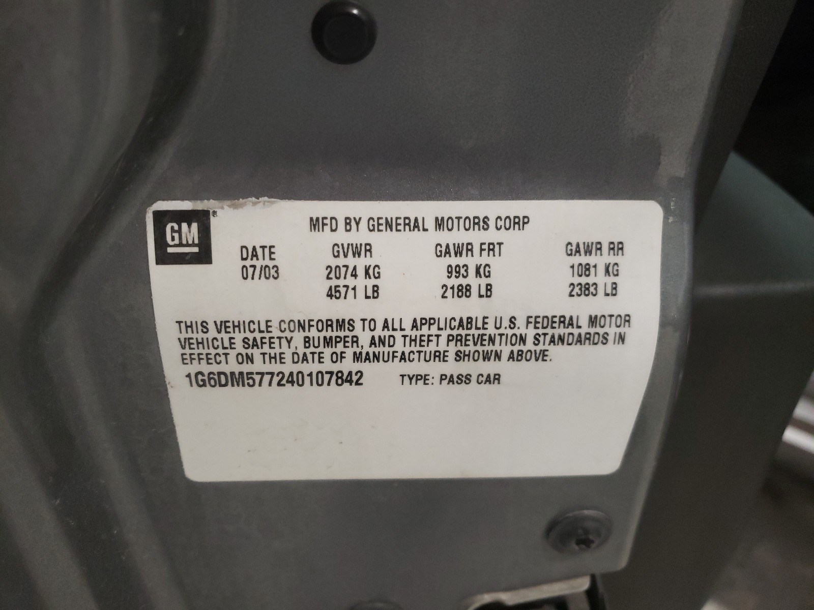 Фото 10 с аукциона – 2004 CADILLAC CTS с VIN 1G6DM577240107842