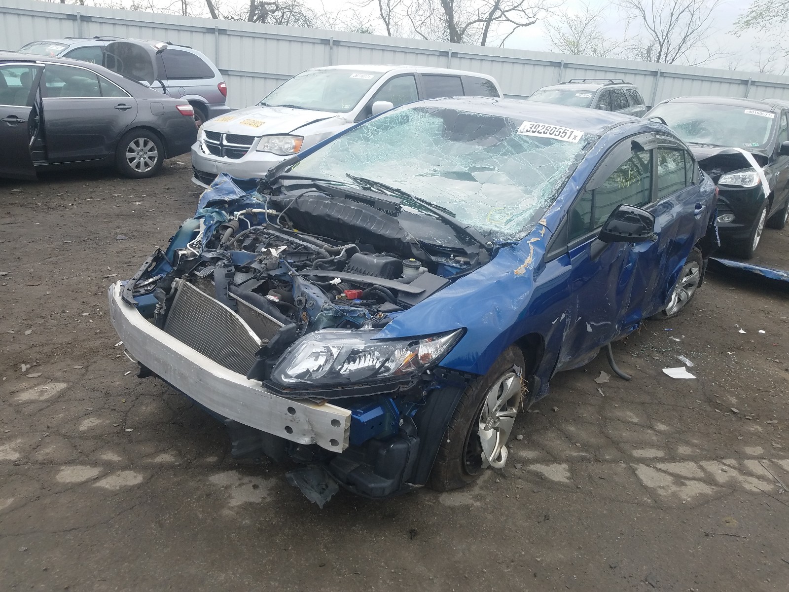 Photo 2 from auction – 2013 HONDA CIVIC LX with VIN 19XFB2F54DE266685