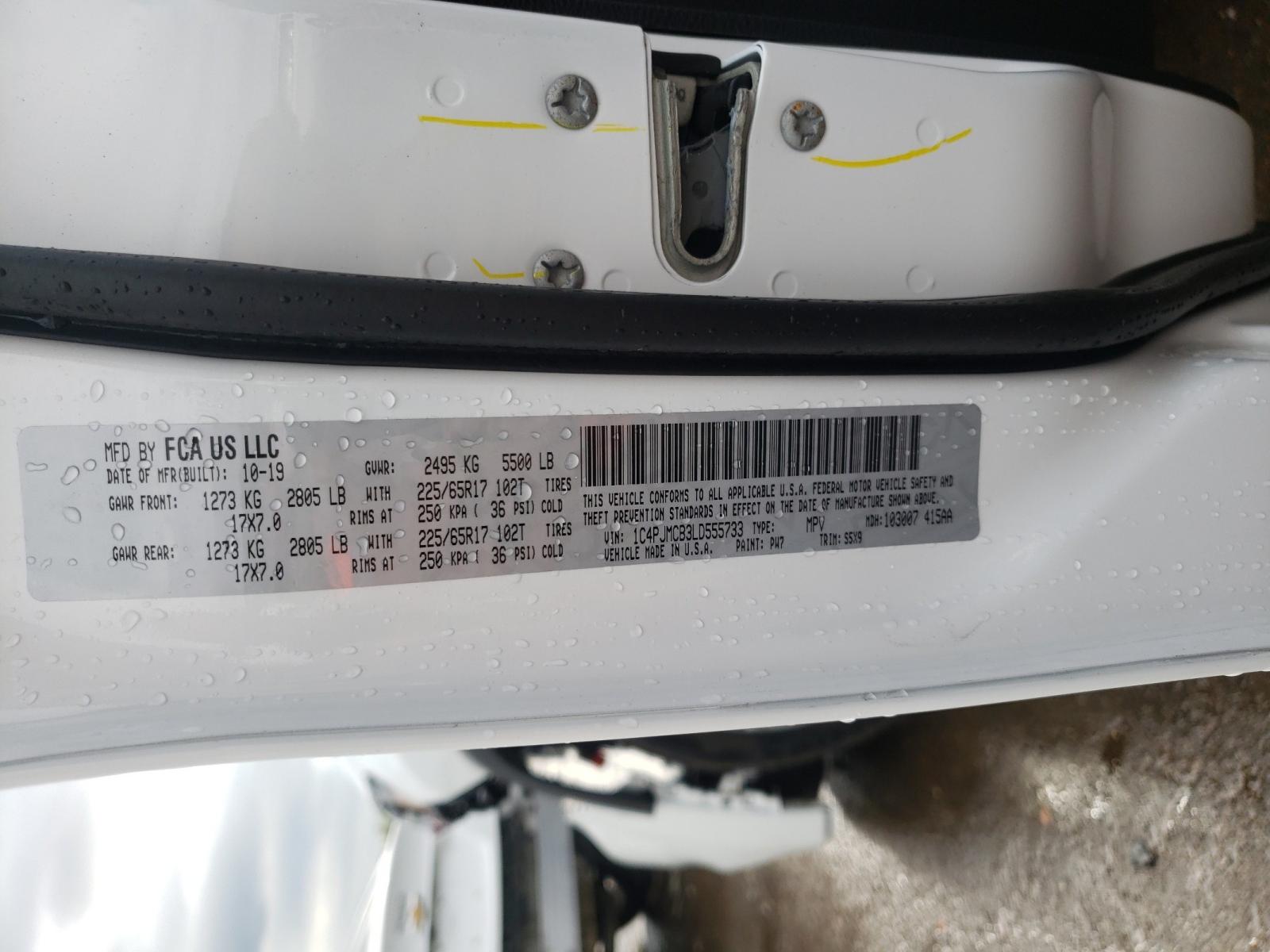 Photo 10 from auction – 2020 JEEP CHEROKEE L with VIN 1C4PJMCB3LD555733