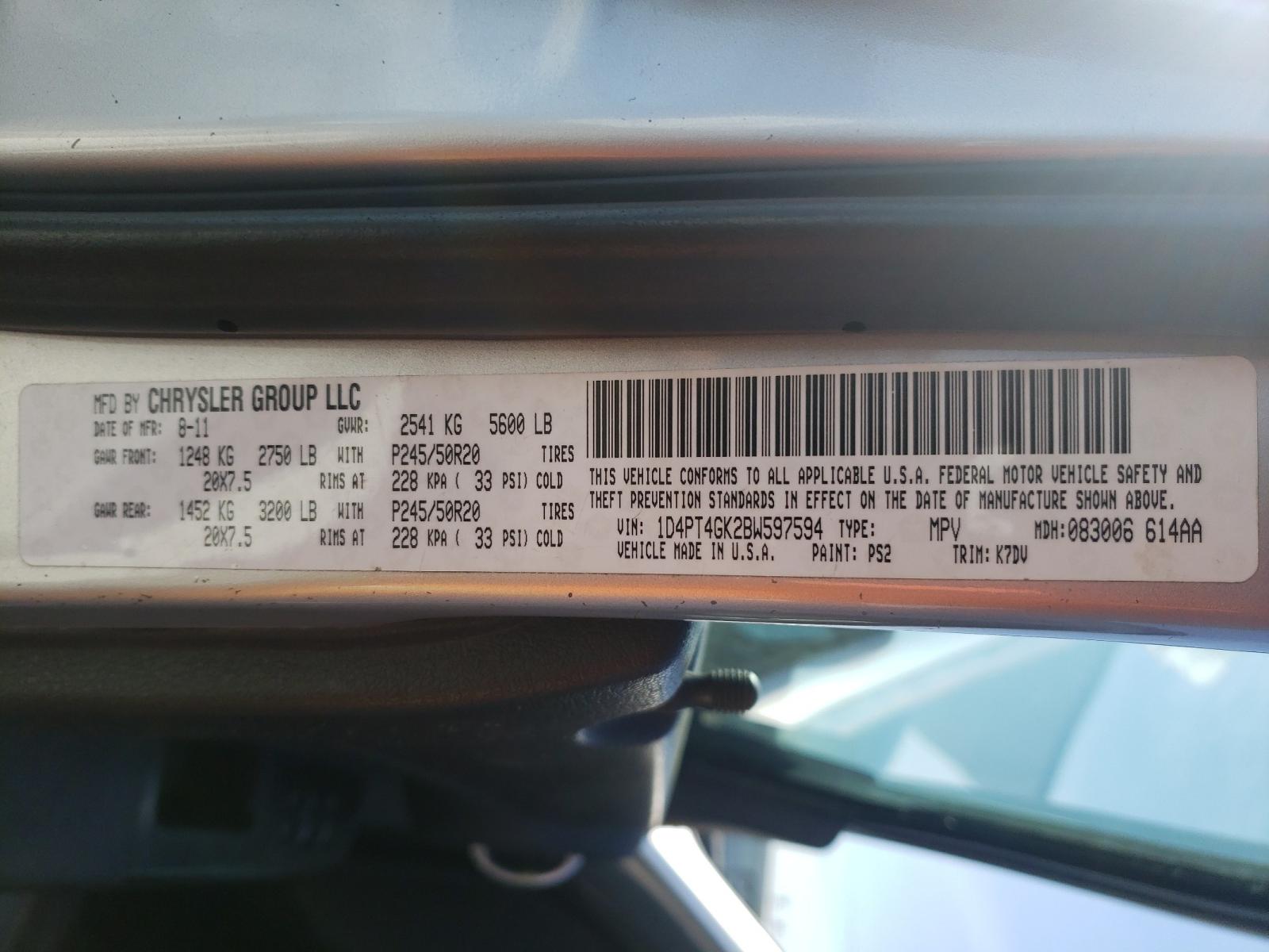 Photo 10 from auction – 2011 DODGE NITRO HEAT with VIN 1D4PT4GK2BW597594