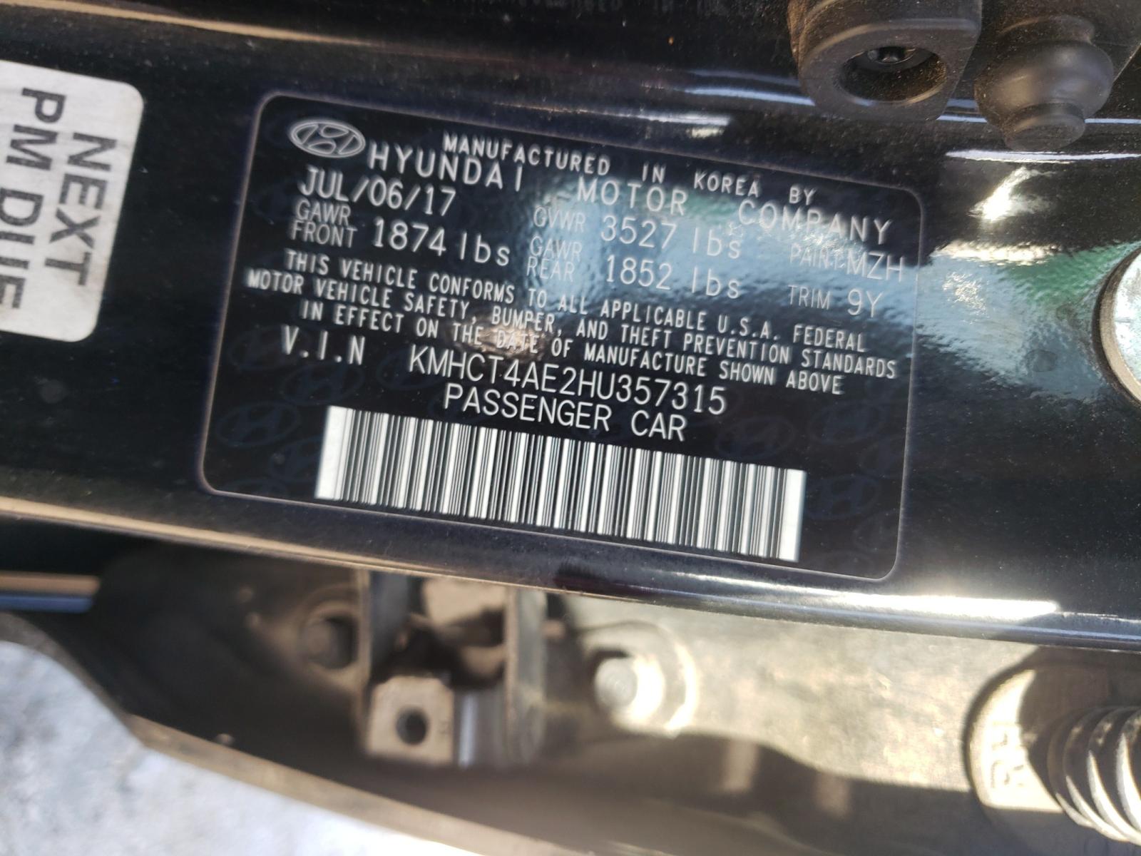 Photo 10 from auction – 2017 HYUNDAI ACCENT with VIN KMHCT4AE2HU357315
