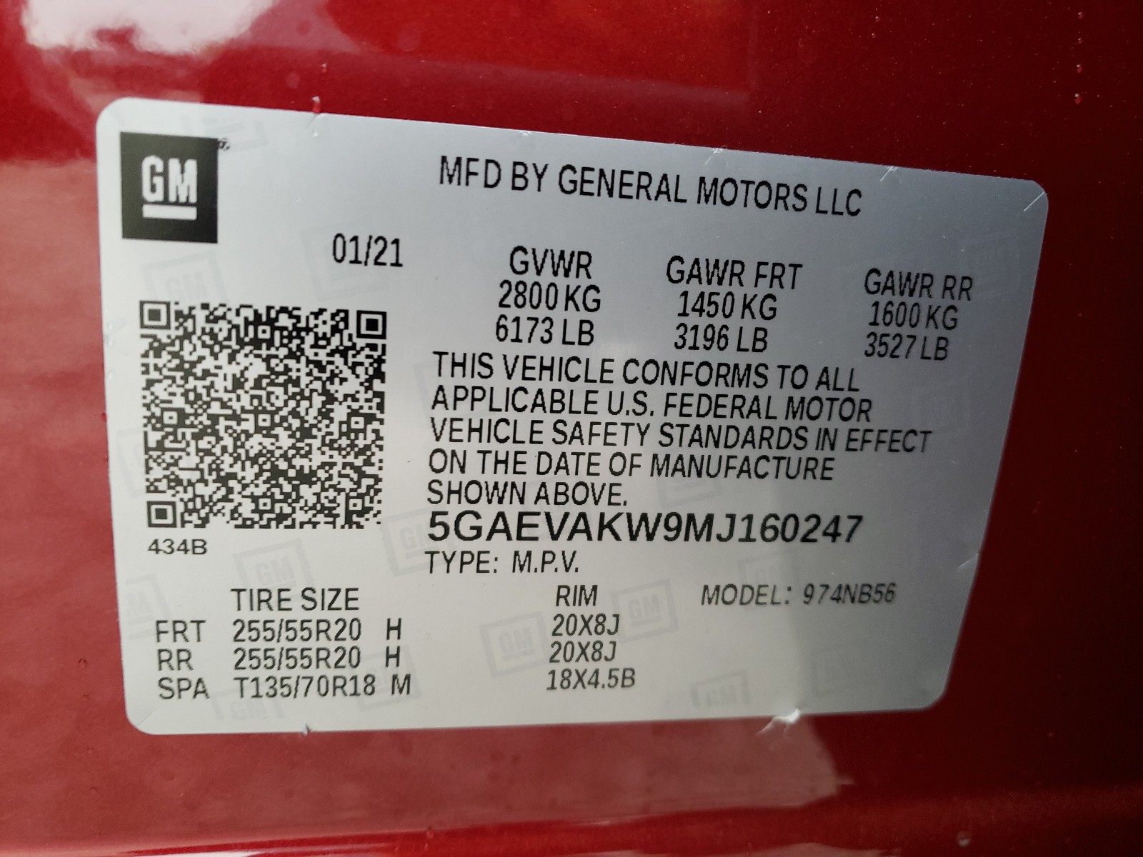 Photo 10 from auction – 2021 BUICK ENCLAVE ES with VIN 5GAEVAKW9MJ160247