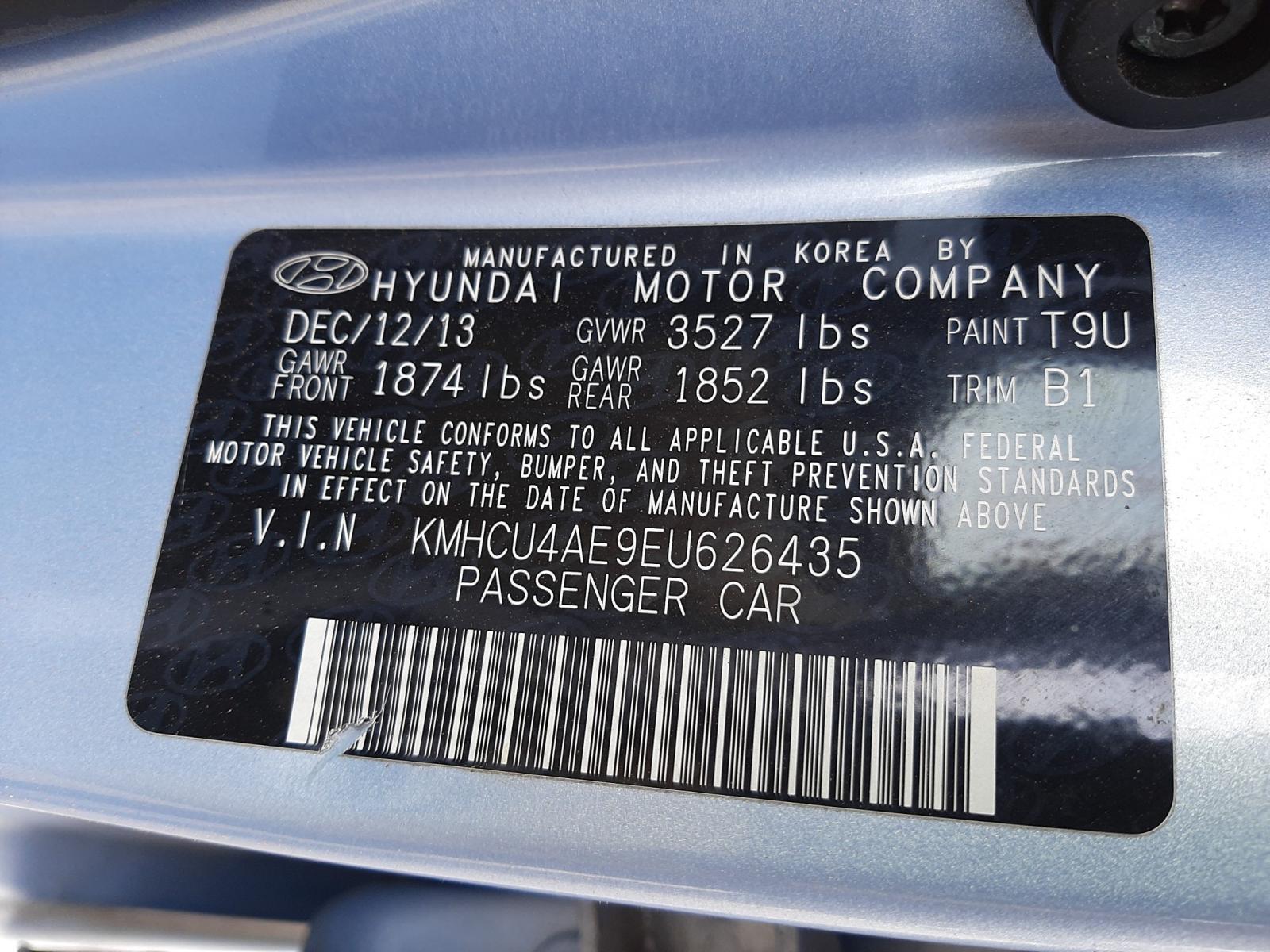 Photo 10 from auction – 2014 HYUNDAI ACCENT GLS with VIN KMHCU4AE9EU626435