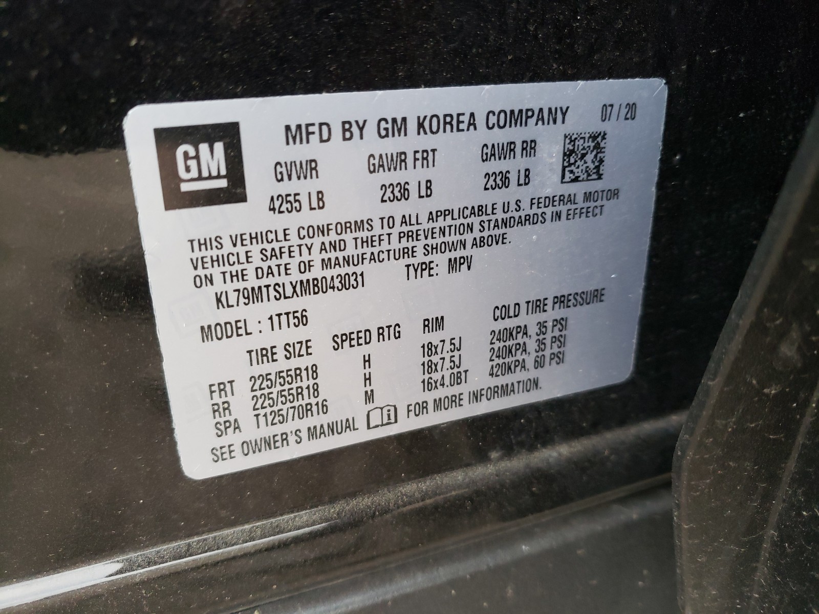 Photo 10 from auction – 2021 CHEVROLET TRAILBLAZE with VIN KL79MTSLXMB043031