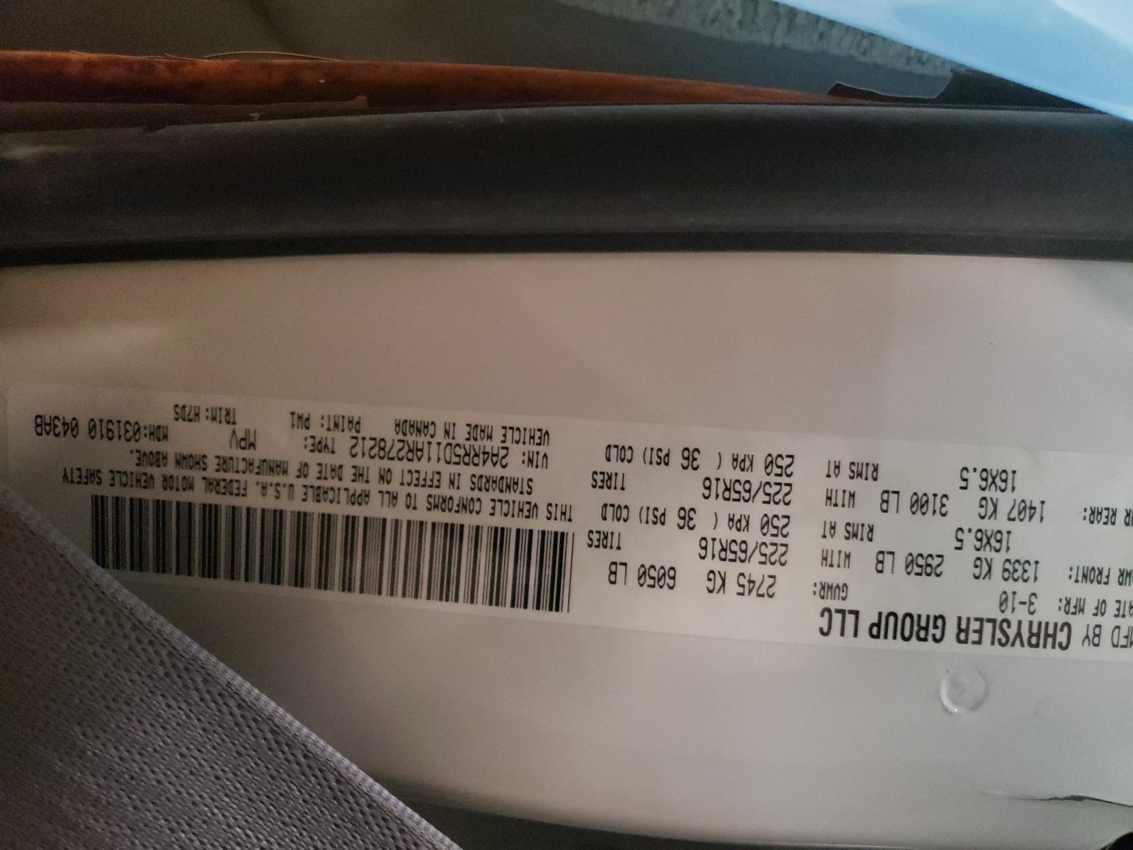 Photo 10 from auction – 2010 CHRYSLER TOWN & COU with VIN 2A4RR5D11AR278212