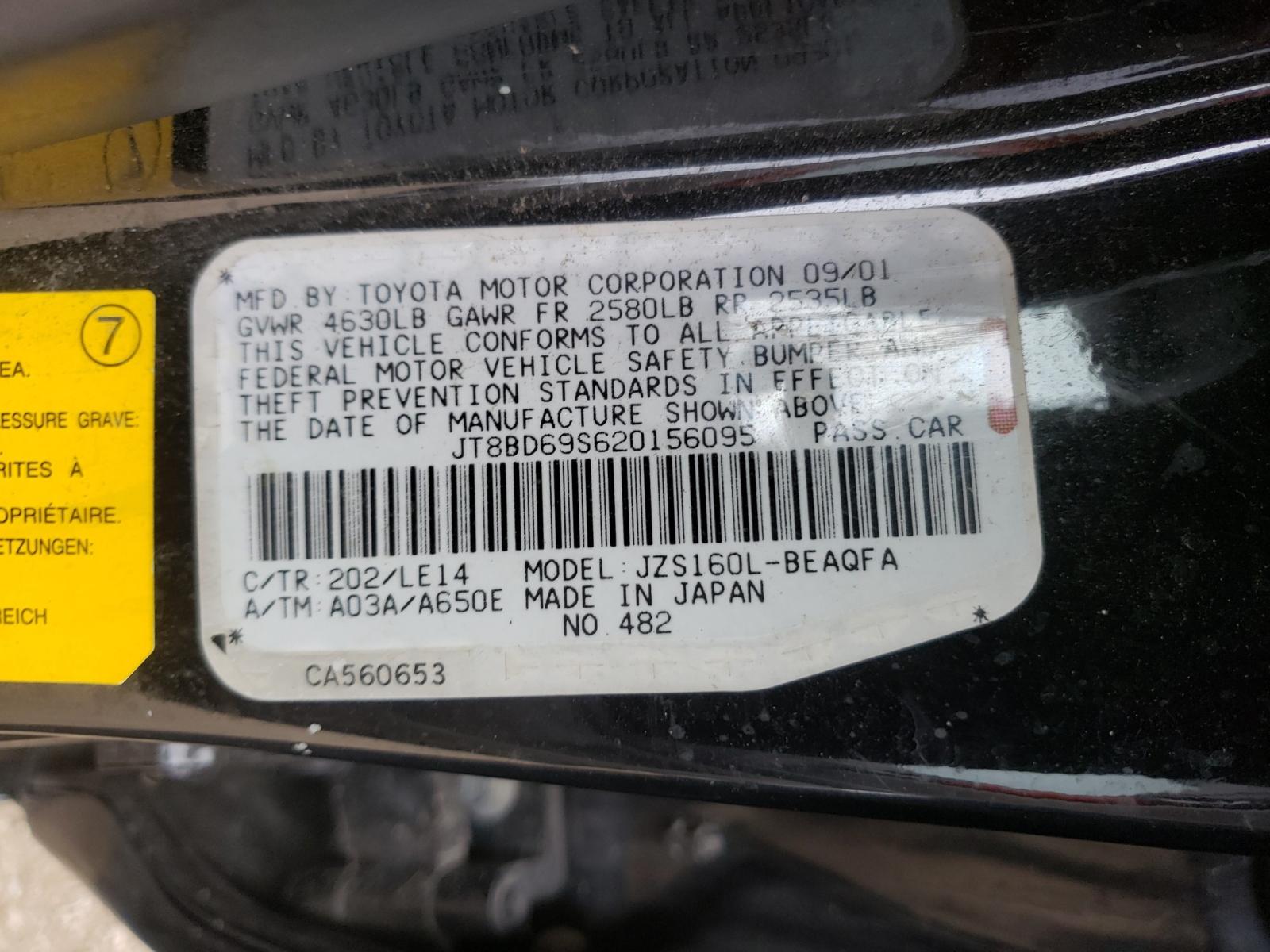 Photo 10 from auction – 2002 LEXUS GS 300 with VIN JT8BD69S620156095
