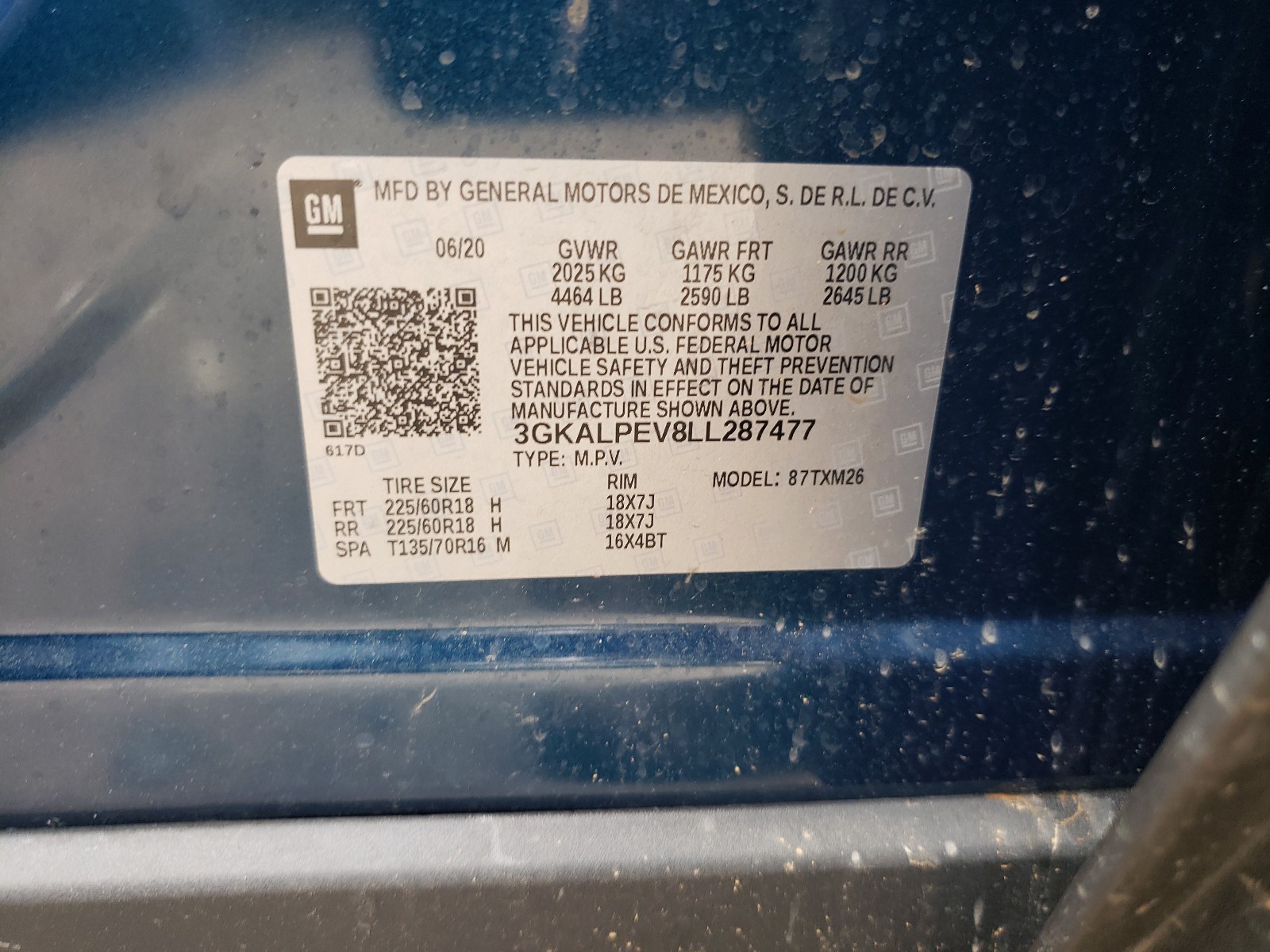 Photo 10 from auction – 2020 GMC TERRAIN SL with VIN 3GKALPEV8LL287477