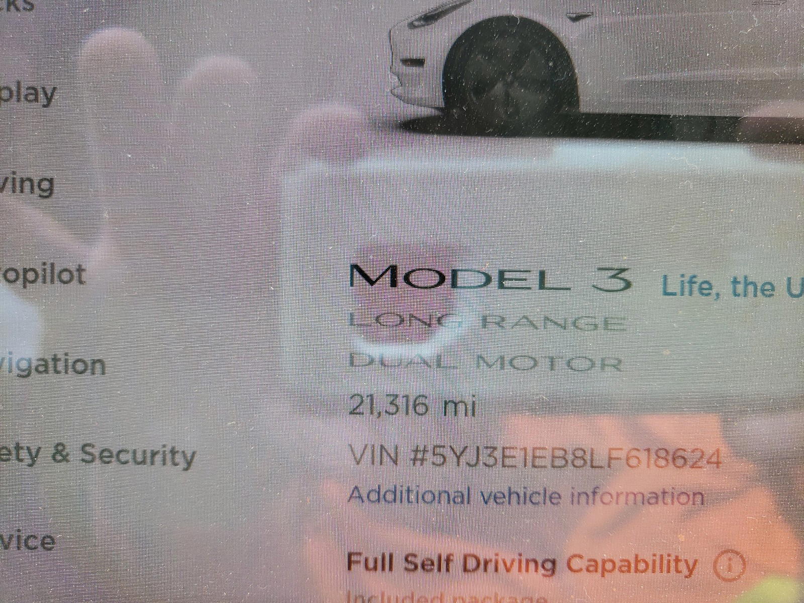 Photo 8 from auction – 2020 TESLA MODEL 3 with VIN 5YJ3E1EB8LF618624