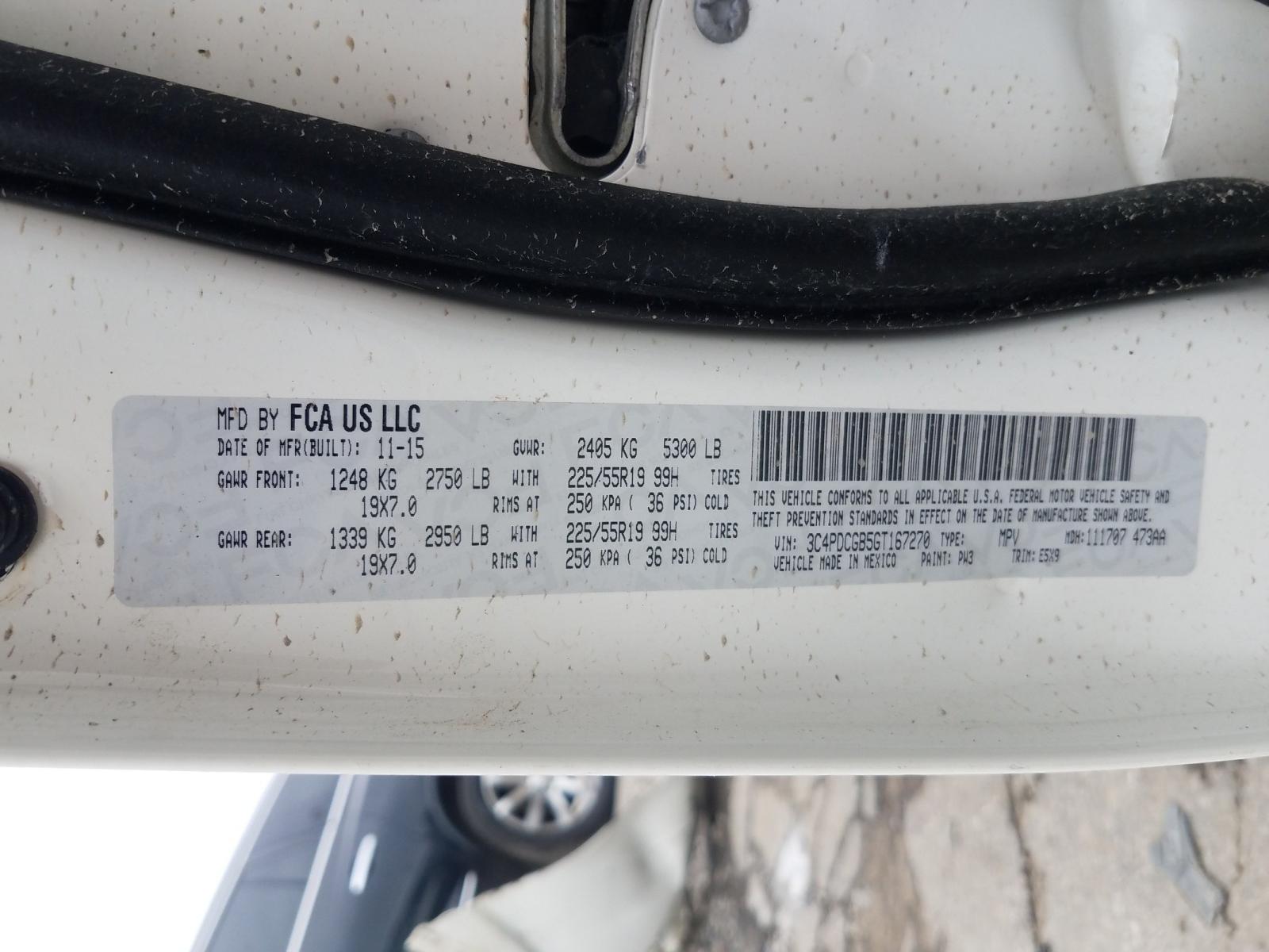 Photo 10 from auction – 2016 DODGE JOURNEY CR with VIN 3C4PDCGB5GT167270