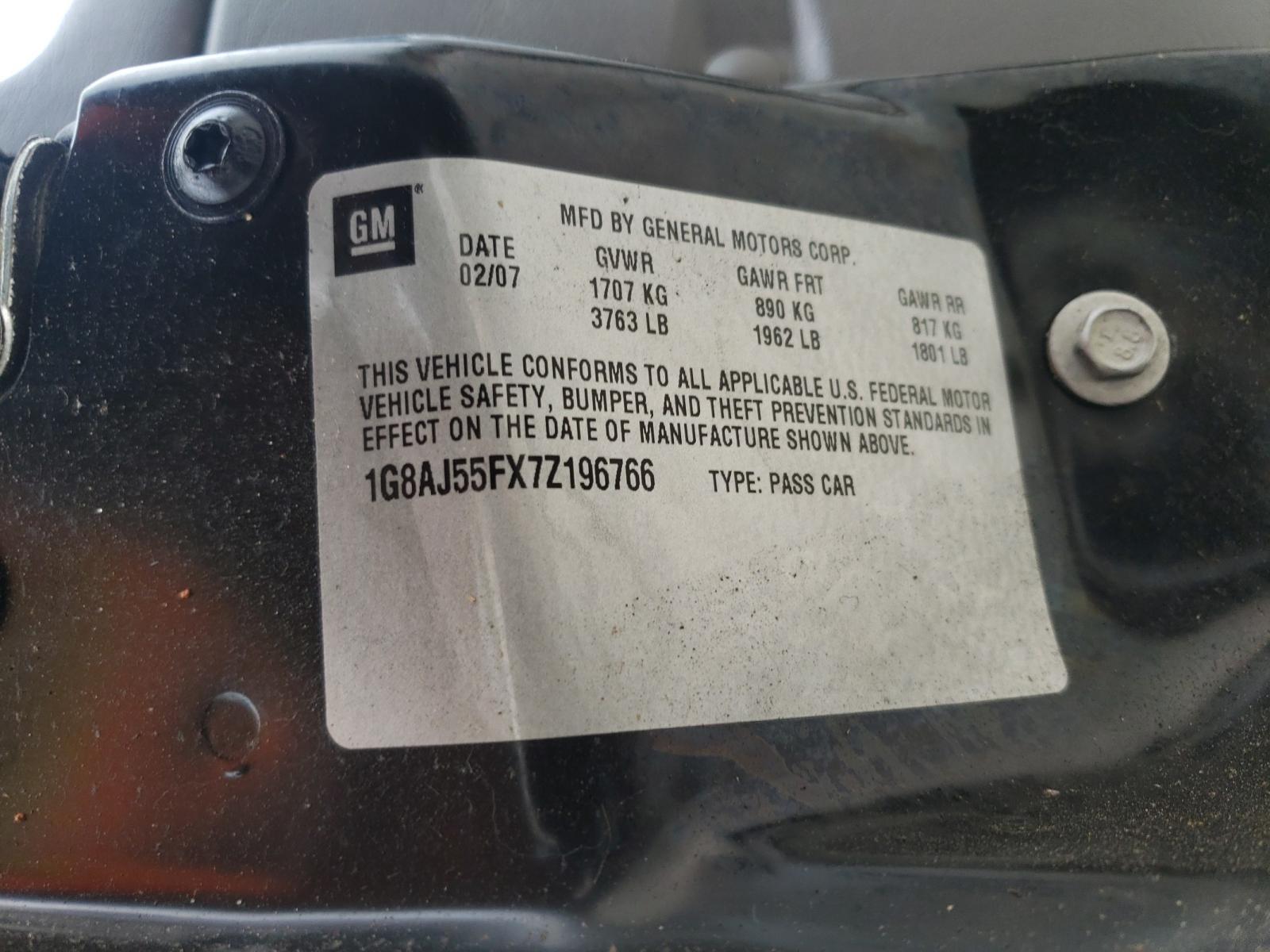 Photo 10 from auction – 2007 SATURN ION LEVEL with VIN 1G8AJ55FX7Z196766
