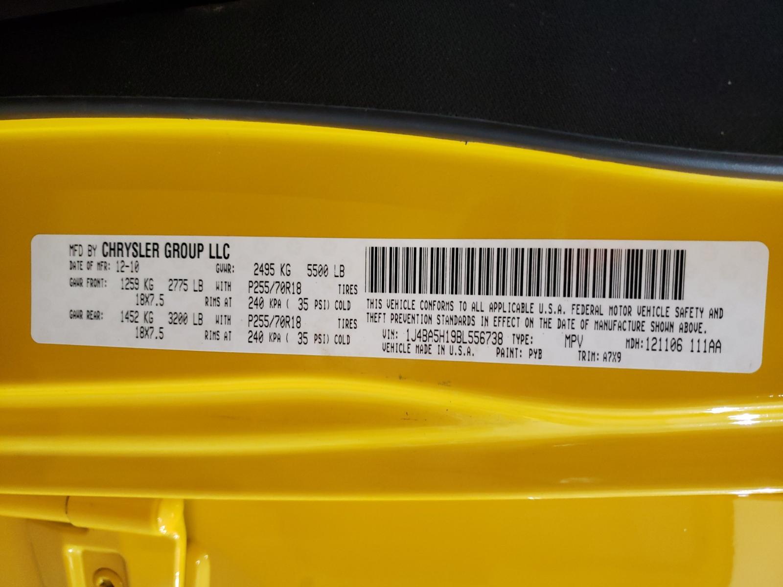 Photo 10 from auction – 2011 JEEP WRANGLER U with VIN 1J4BA5H19BL556738