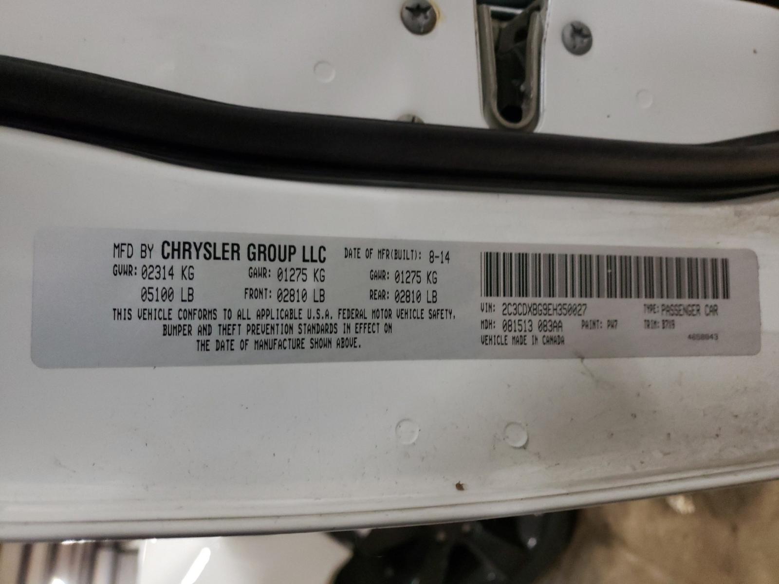 Photo 10 from auction – 2014 DODGE CHARGER SE with VIN 2C3CDXBG9EH350027