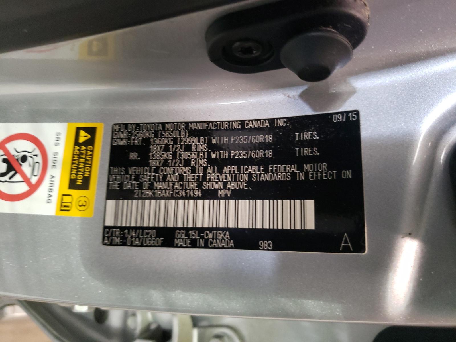 Photo 10 from auction – 2015 LEXUS RX 350 BAS with VIN 2T2BK1BAXFC341494
