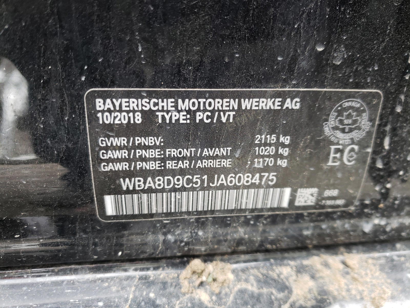 Photo 10 from auction – 2018 BMW 330 XI with VIN WBA8D9C51JA608475