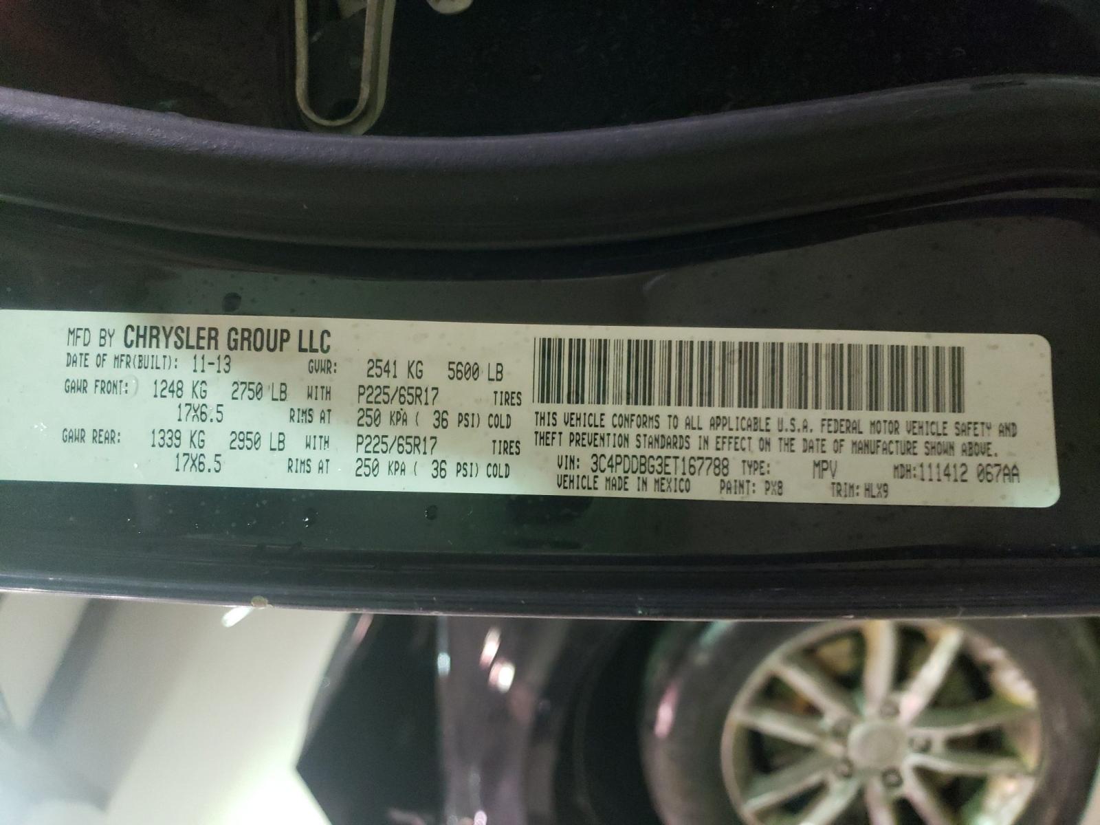 Photo 10 from auction – 2014 DODGE JOURNEY SX with VIN 3C4PDDBG3ET167788