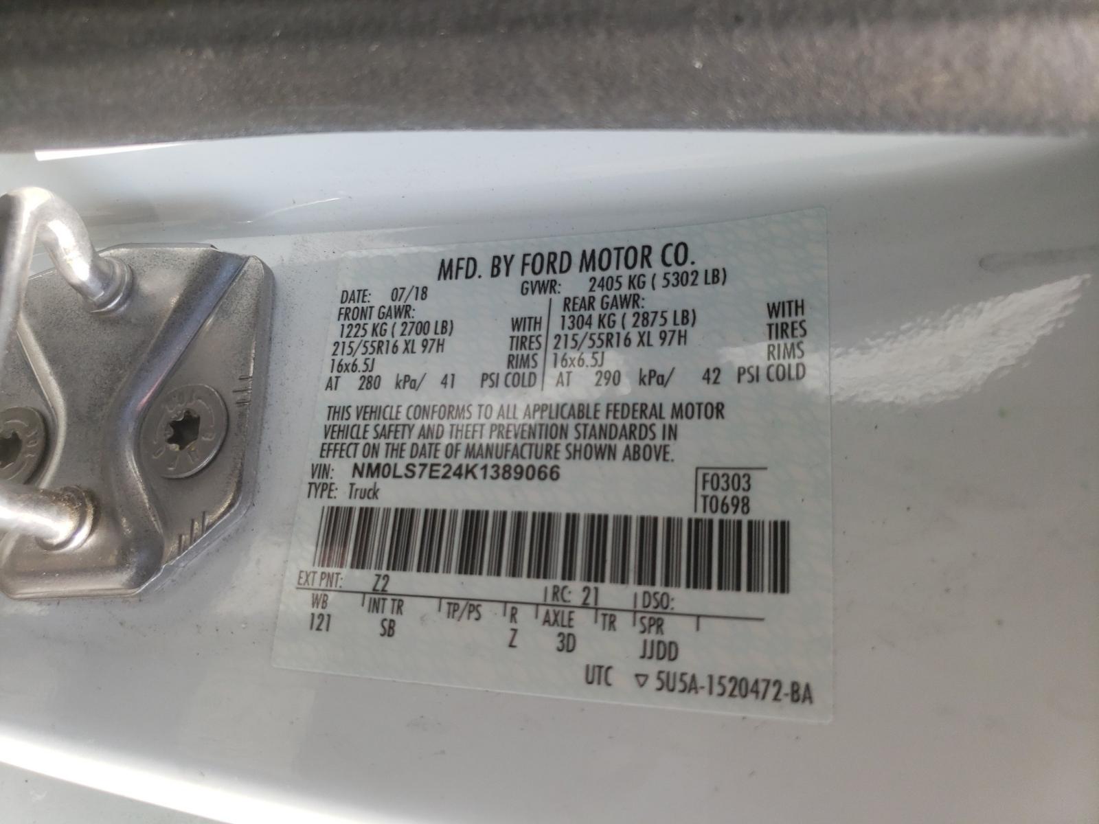 Photo 10 from auction – 2019 FORD TRANSIT CO with VIN NM0LS7E24K1389066