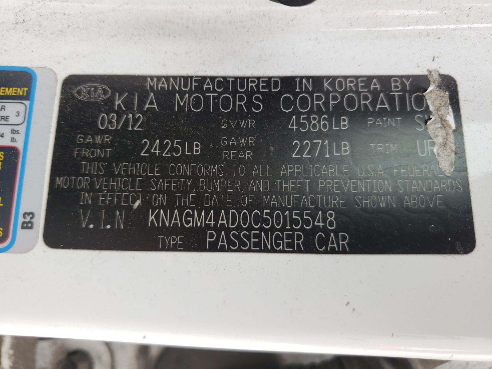 Photo 10 from auction – 2012 KIA OPTIMA HYB with VIN KNAGM4AD0C5015548
