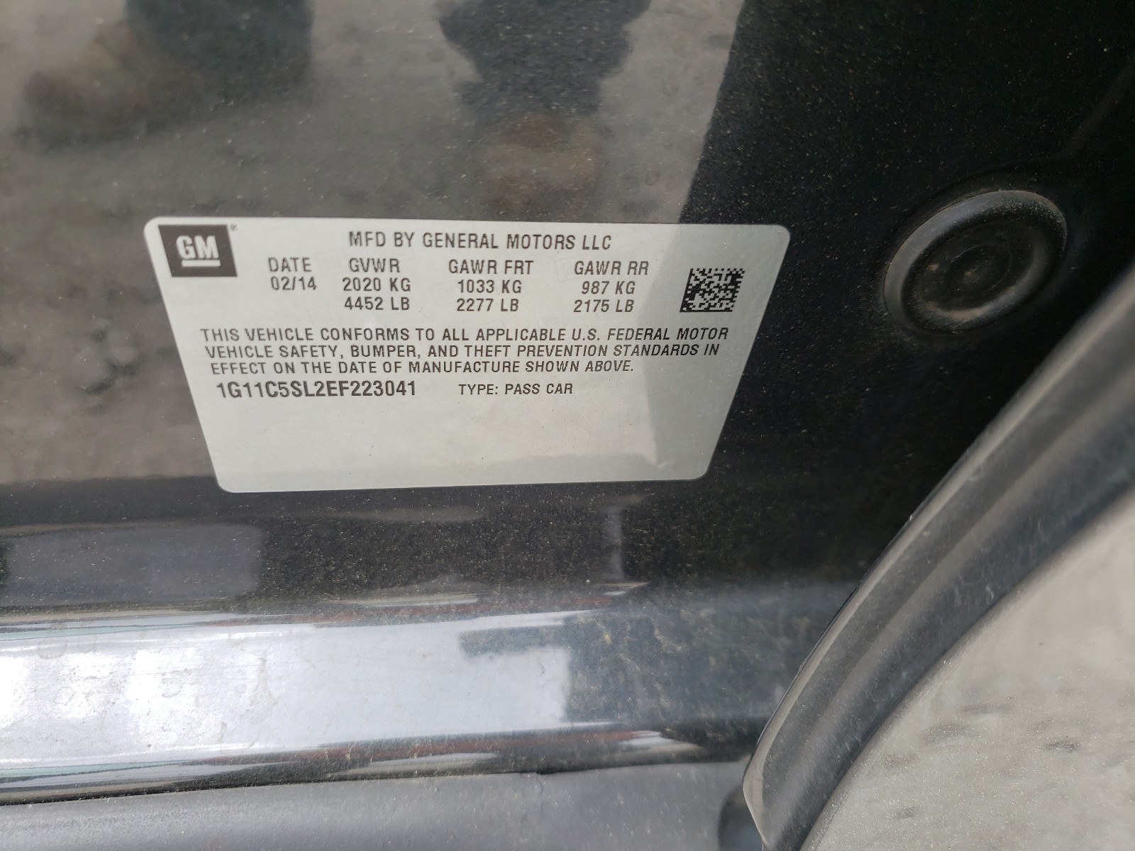 Photo 10 from auction – 2014 CHEVROLET MALIBU 1LT with VIN 1G11C5SL2EF223041