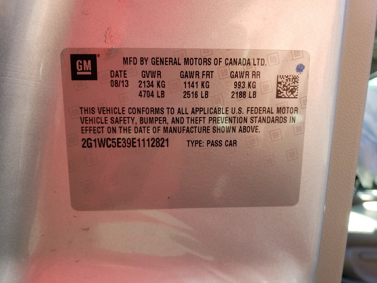 Photo 10 from auction – 2014 CHEVROLET IMPALA LIM with VIN 2G1WC5E39E1112821